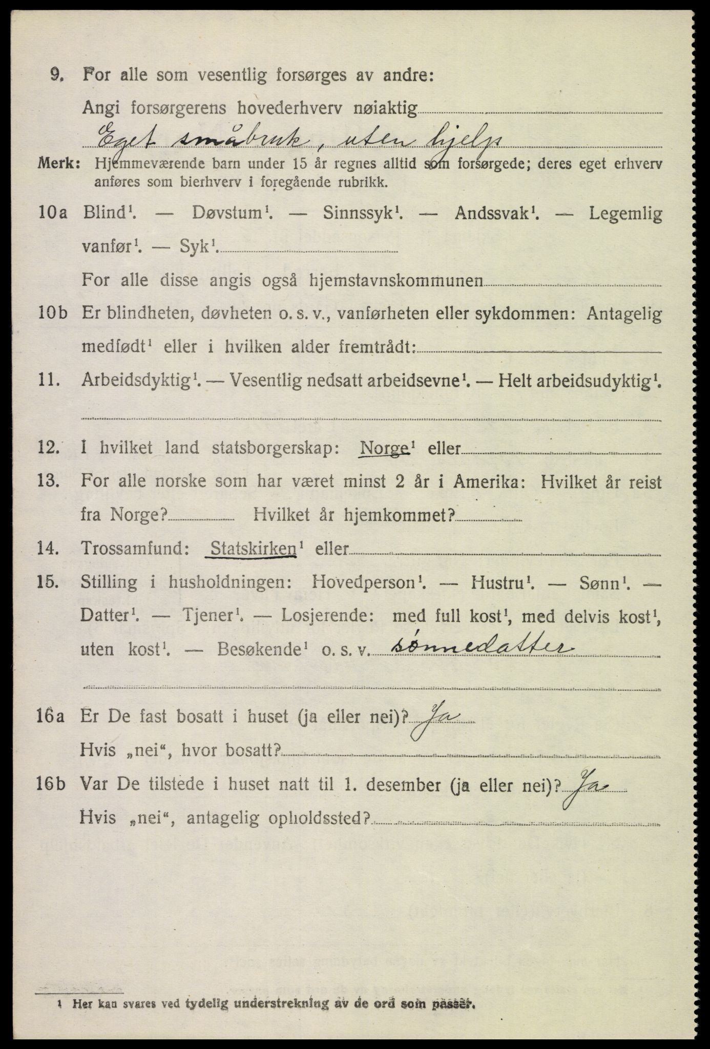 SAH, 1920 census for Nord-Fron, 1920, p. 5373