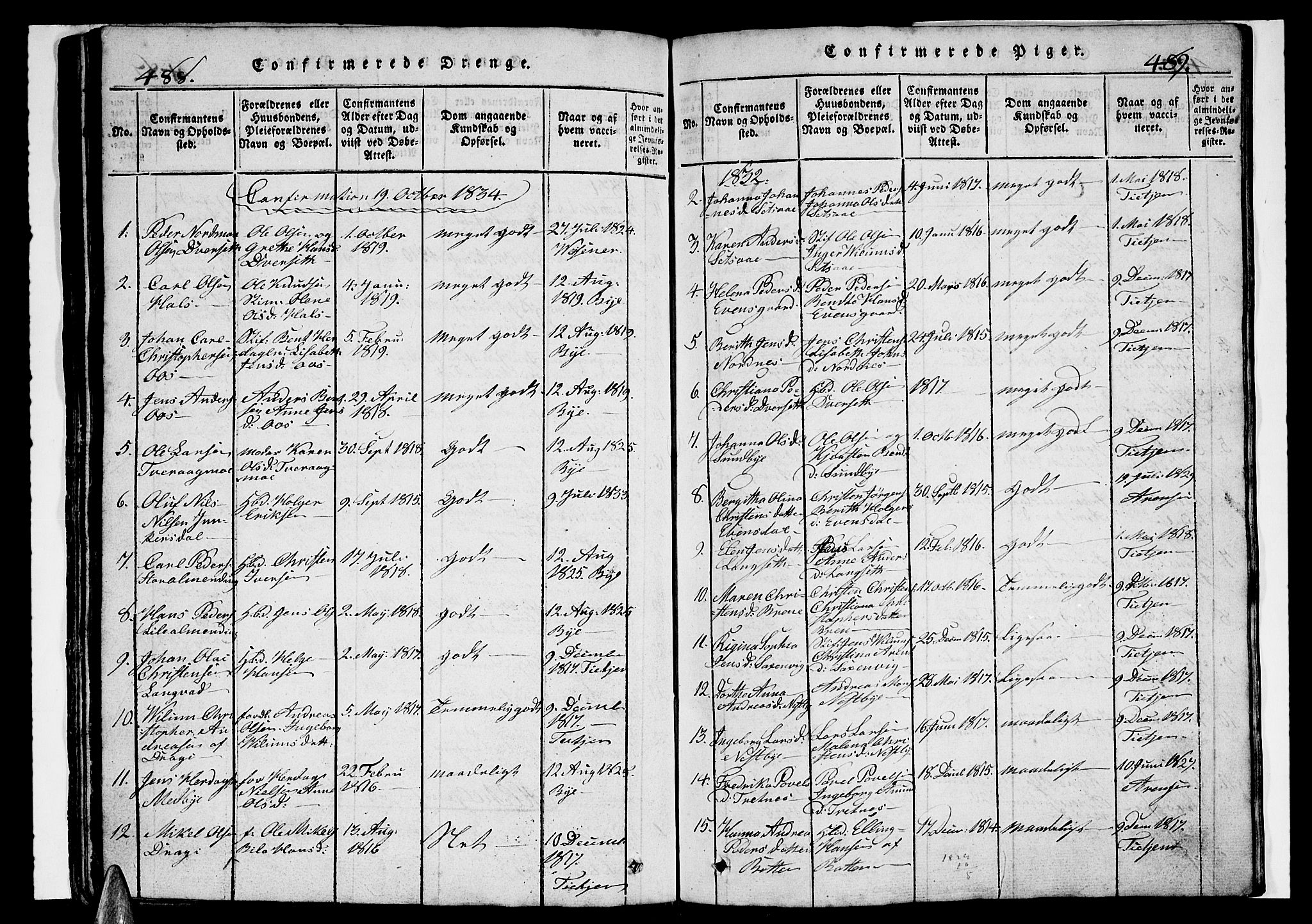 Ministerialprotokoller, klokkerbøker og fødselsregistre - Nordland, AV/SAT-A-1459/847/L0676: Parish register (copy) no. 847C04, 1821-1853, p. 488-489