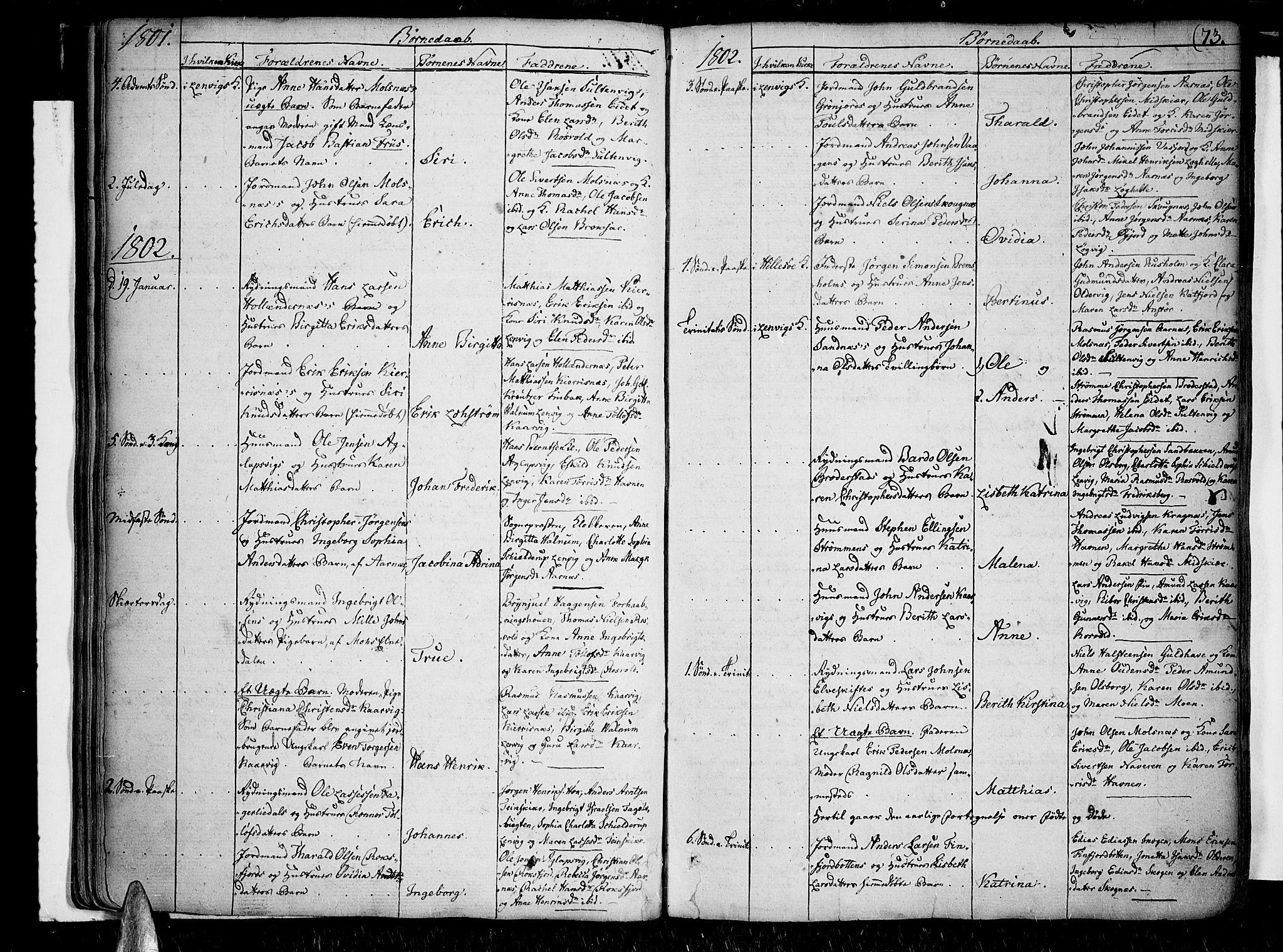 Lenvik sokneprestembete, SATØ/S-1310/H/Ha/Haa/L0002kirke: Parish register (official) no. 2, 1784-1820, p. 73