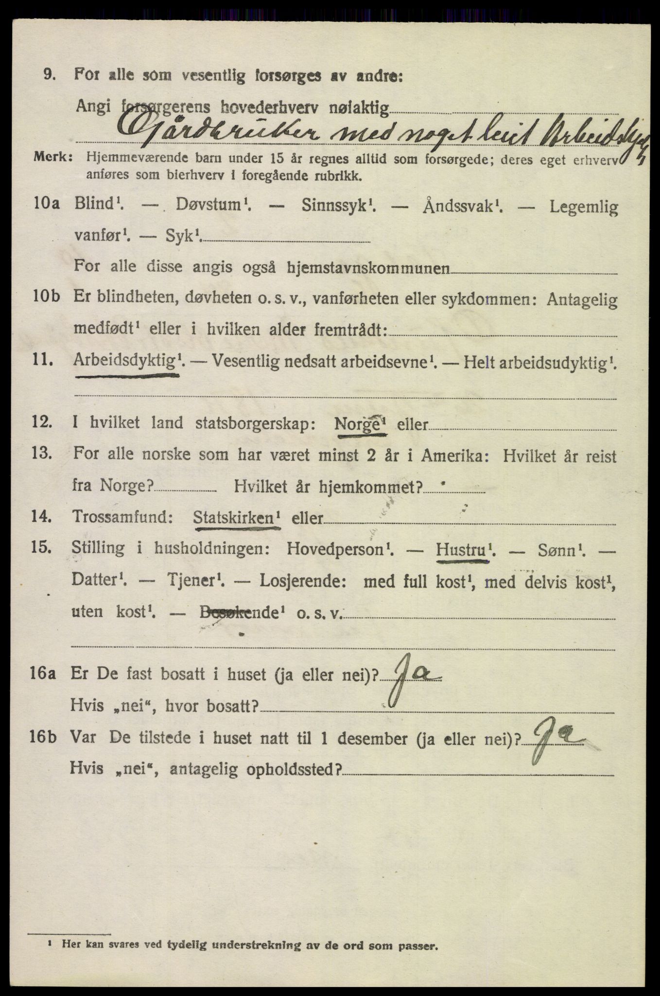 SAH, 1920 census for Tolga, 1920, p. 4954