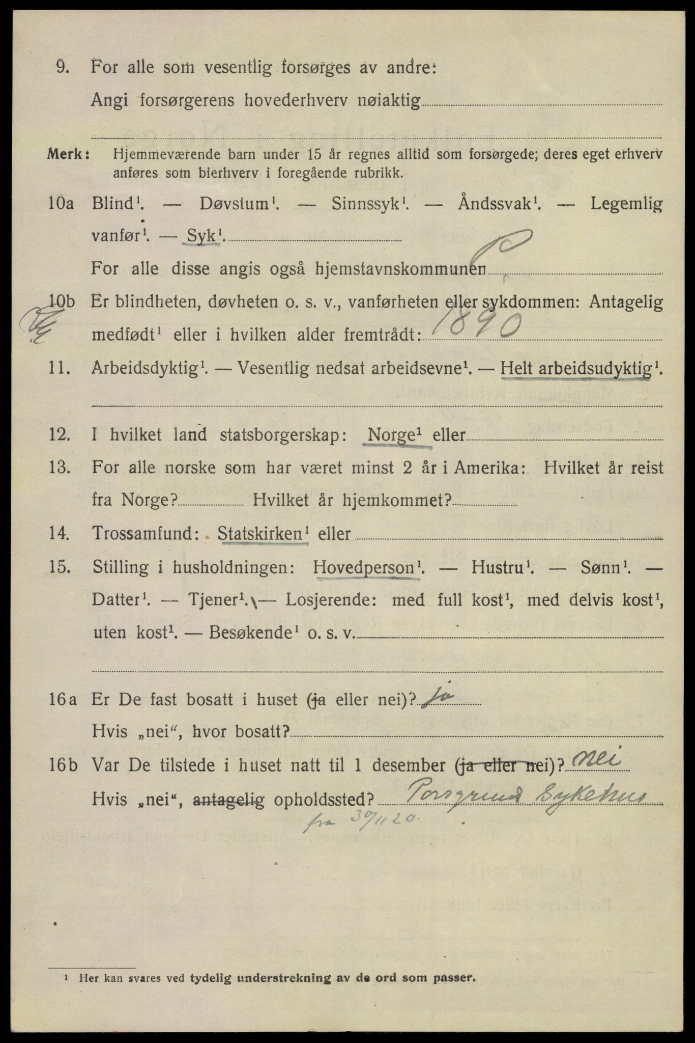 SAKO, 1920 census for Porsgrunn, 1920, p. 18932
