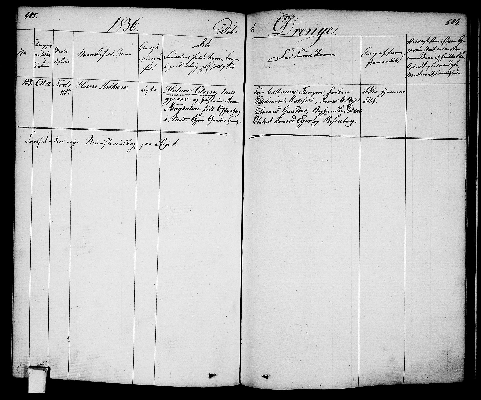 Oslo domkirke Kirkebøker, AV/SAO-A-10752/F/Fa/L0011: Parish register (official) no. 11, 1830-1836, p. 685-686