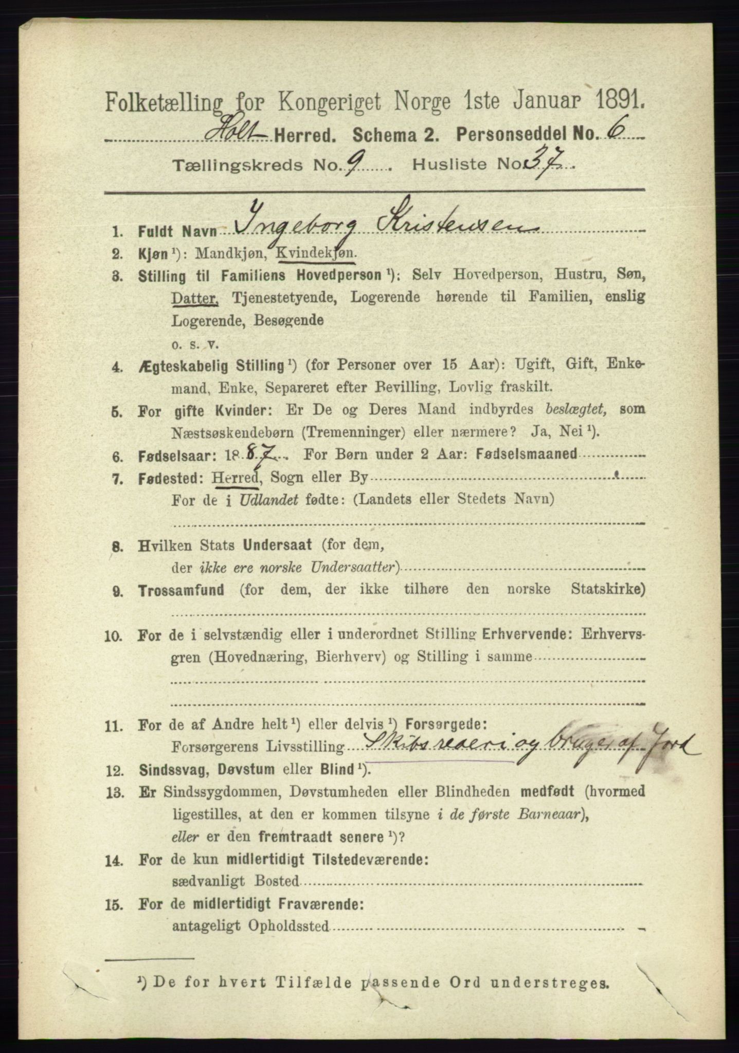 RA, 1891 census for 0914 Holt, 1891, p. 4139