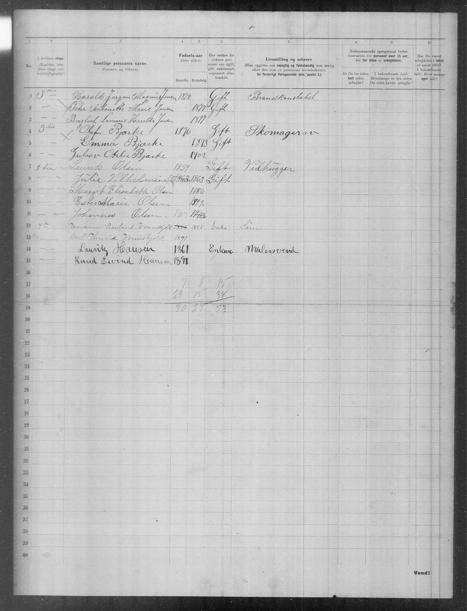 OBA, Municipal Census 1903 for Kristiania, 1903, p. 10113