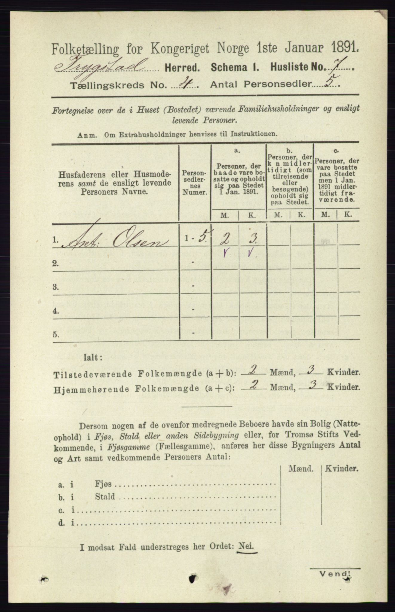 RA, 1891 Census for 0122 Trøgstad, 1891, p. 1521