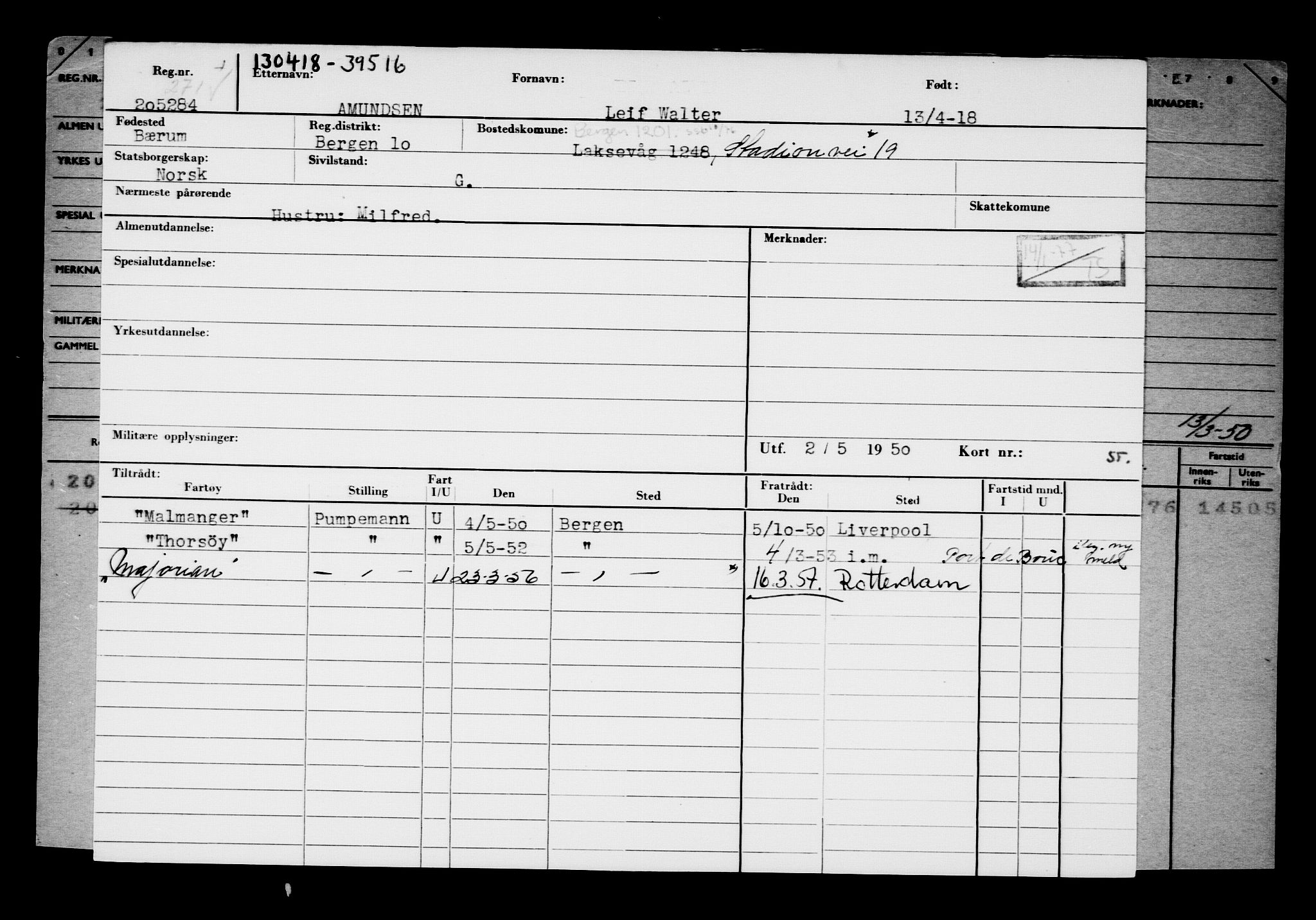 Direktoratet for sjømenn, AV/RA-S-3545/G/Gb/L0157: Hovedkort, 1918, p. 267