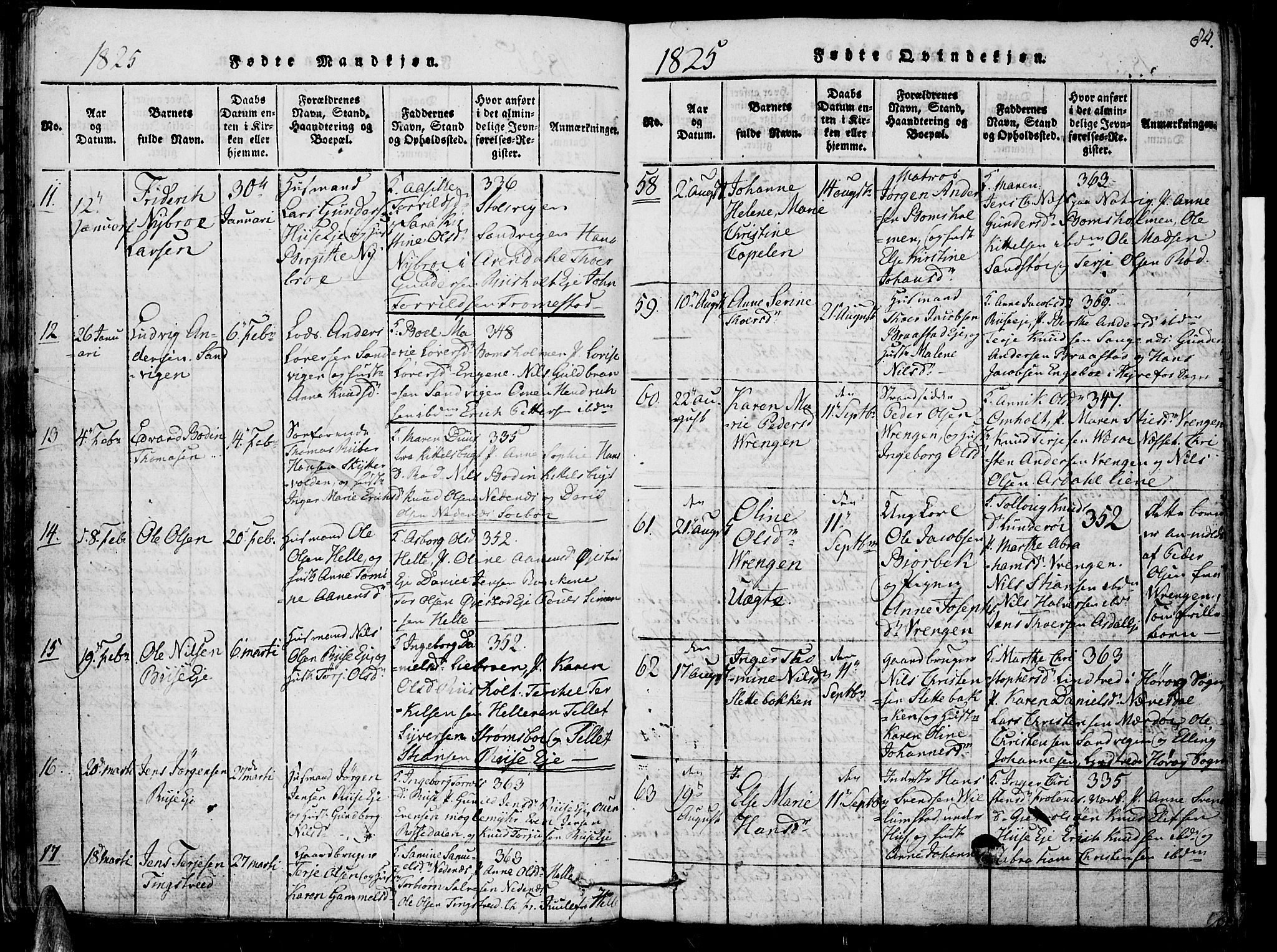 Øyestad sokneprestkontor, SAK/1111-0049/F/Fb/L0003: Parish register (copy) no. B 3, 1816-1827, p. 84