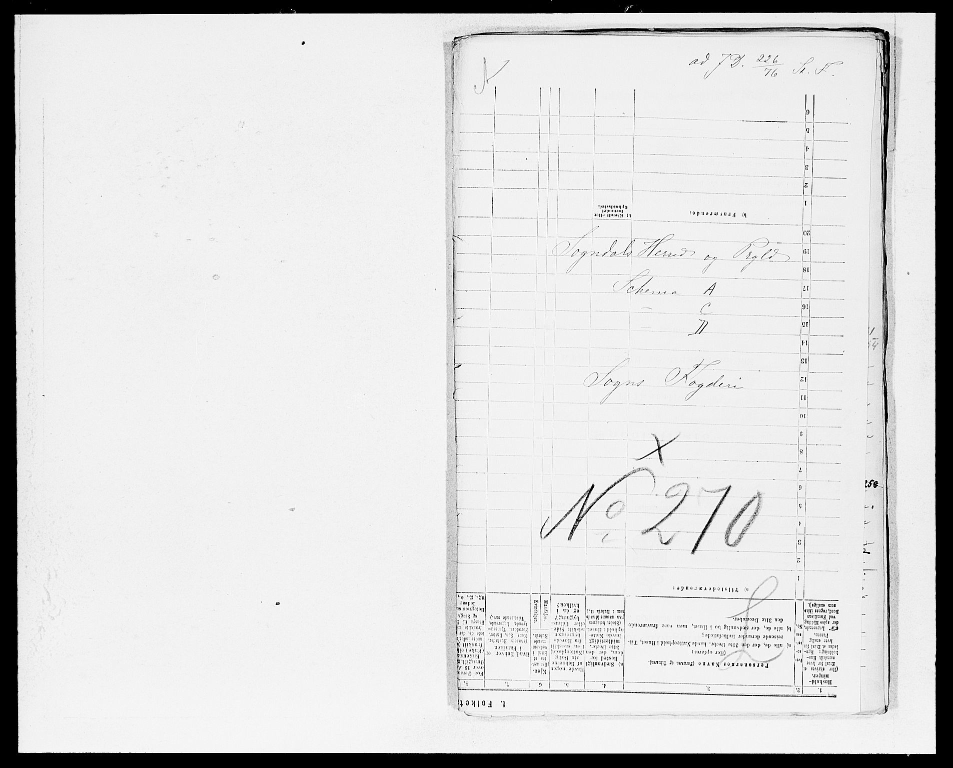 SAB, 1875 census for 1420P Sogndal, 1875, p. 1