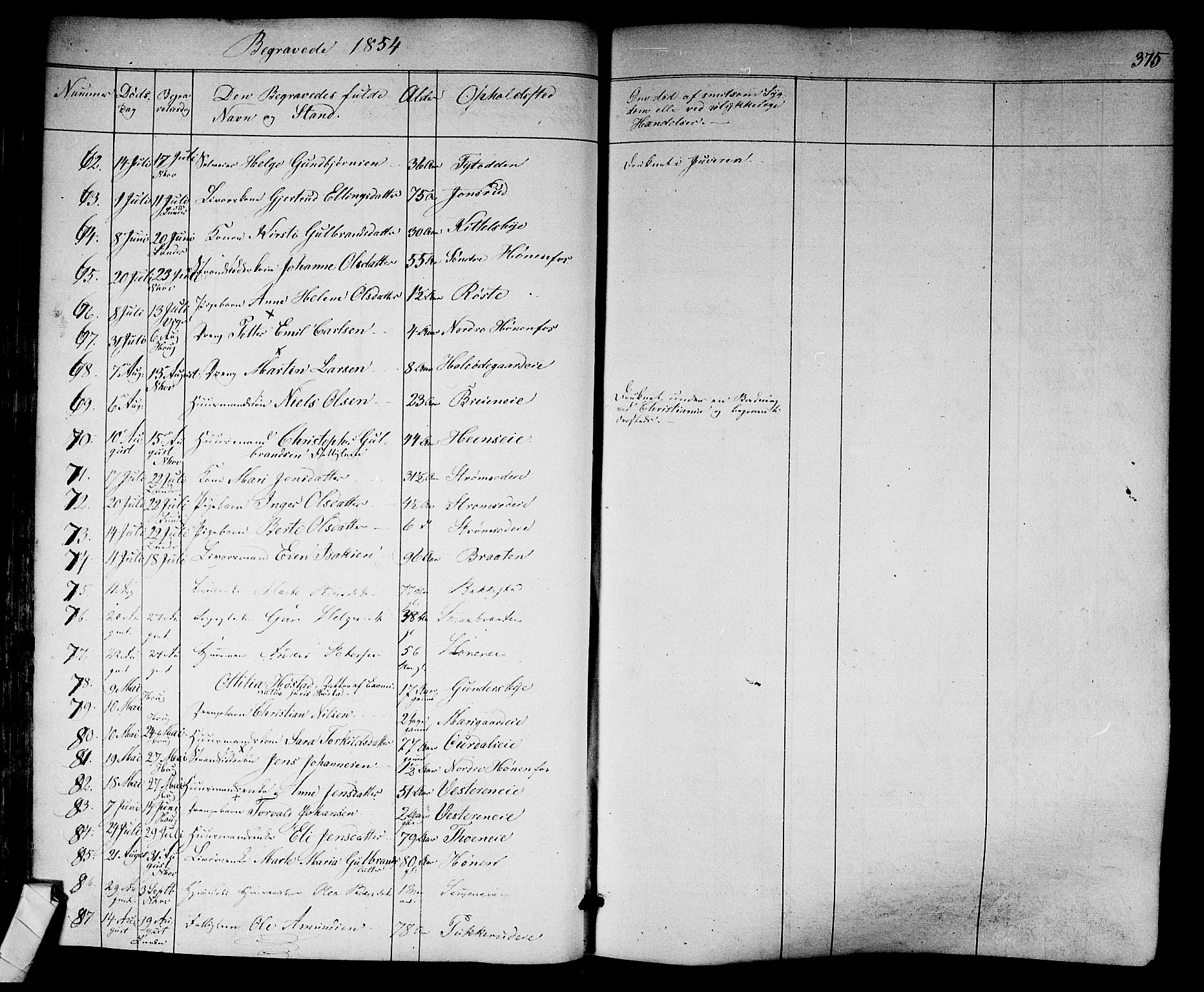 Norderhov kirkebøker, AV/SAKO-A-237/F/Fa/L0011: Parish register (official) no. 11, 1847-1856, p. 375