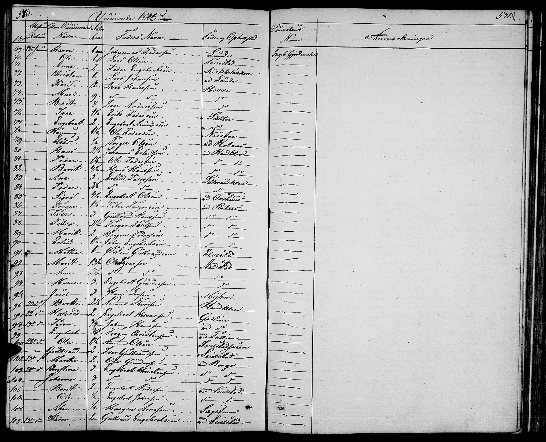 Ringebu prestekontor, SAH/PREST-082/H/Ha/Hab/L0002: Parish register (copy) no. 2, 1839-1853, p. 570-571