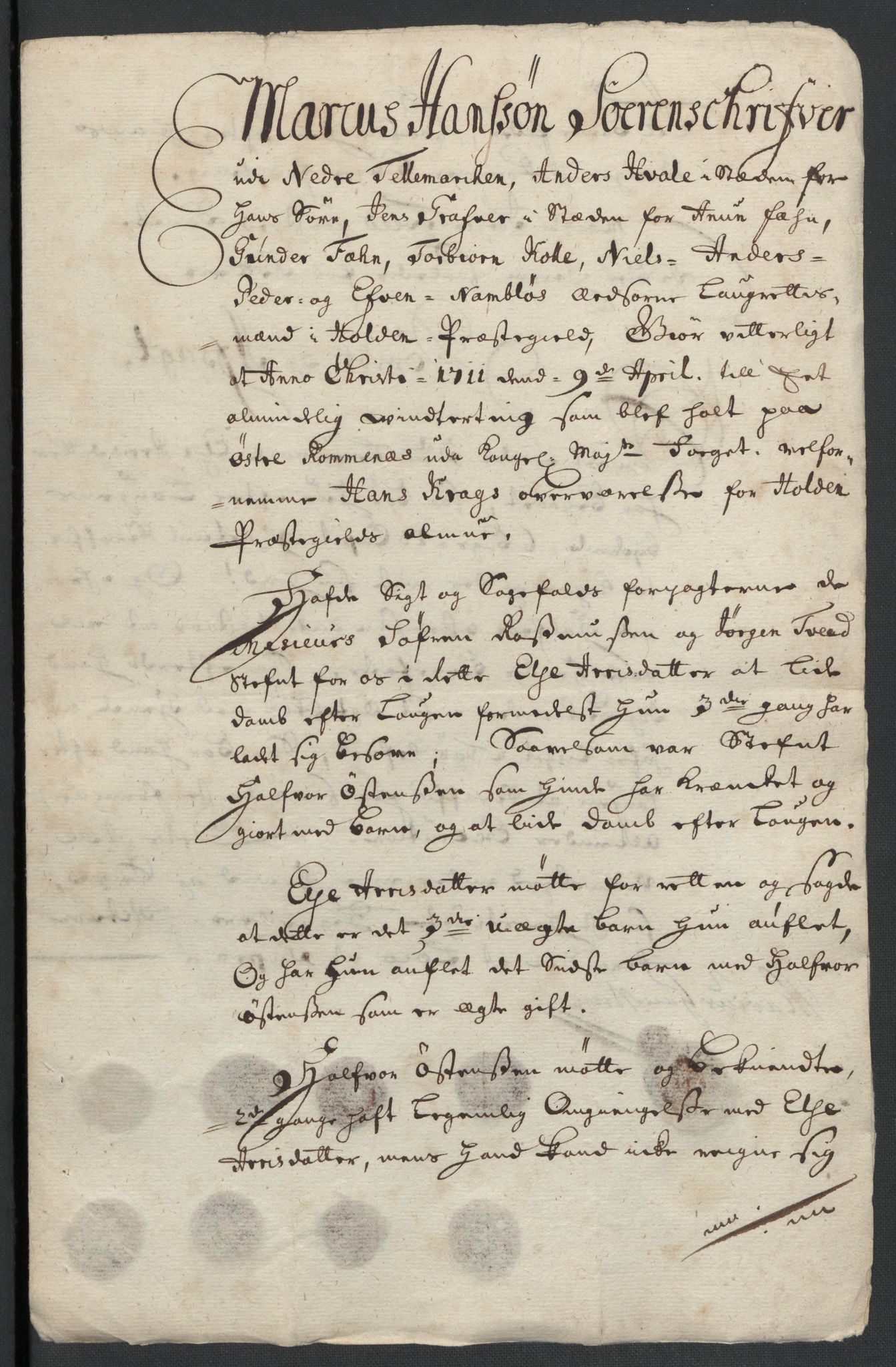 Rentekammeret inntil 1814, Reviderte regnskaper, Fogderegnskap, AV/RA-EA-4092/R36/L2120: Fogderegnskap Øvre og Nedre Telemark og Bamble, 1711, p. 76