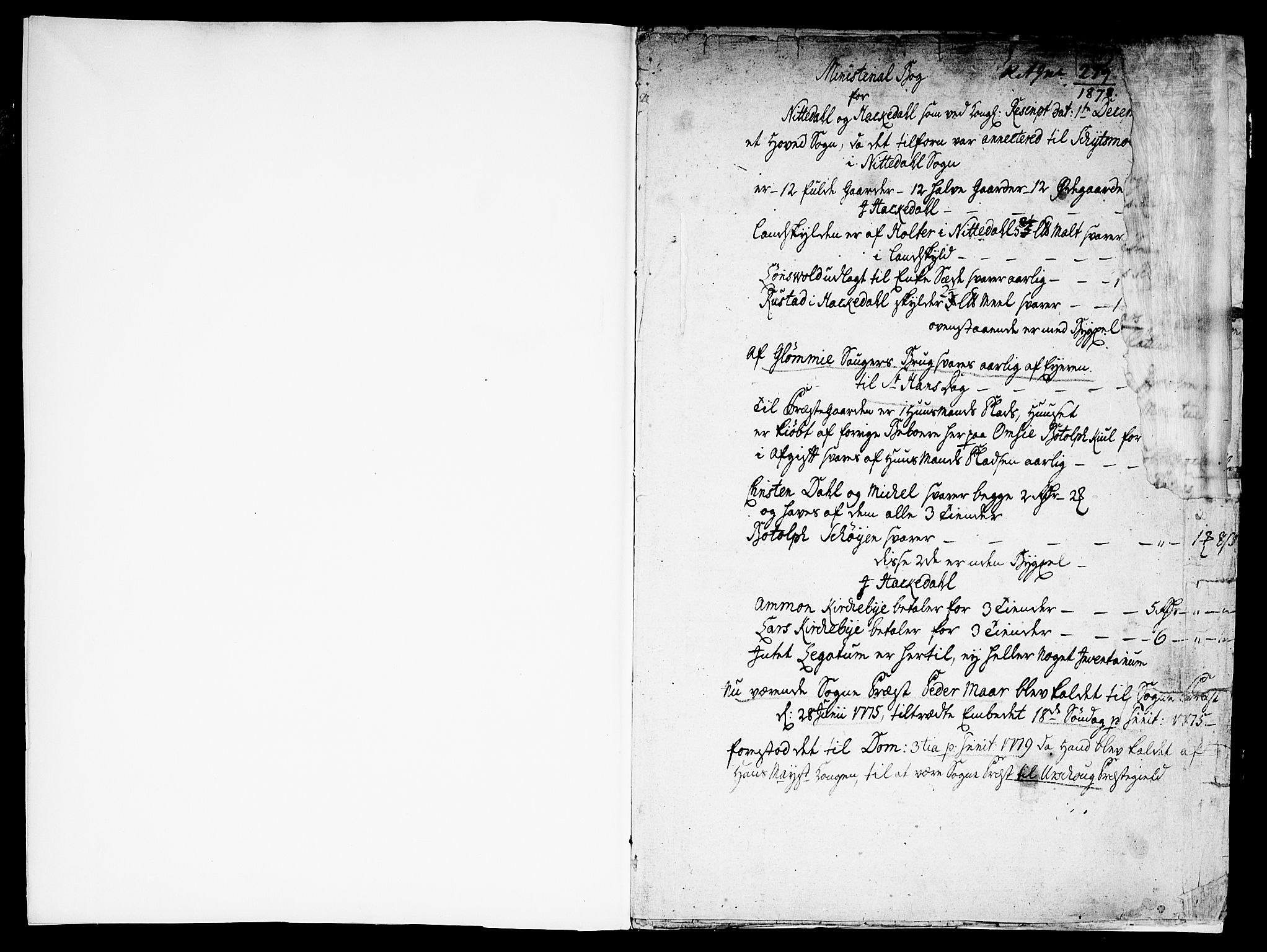 Nittedal prestekontor Kirkebøker, SAO/A-10365a/F/Fa/L0001: Parish register (official) no. I 1, 1775-1779