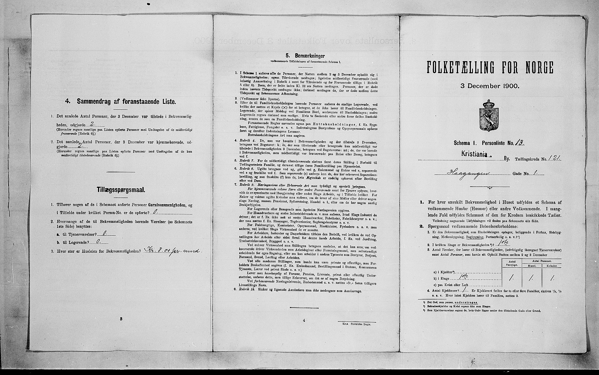 SAO, 1900 census for Kristiania, 1900, p. 31594