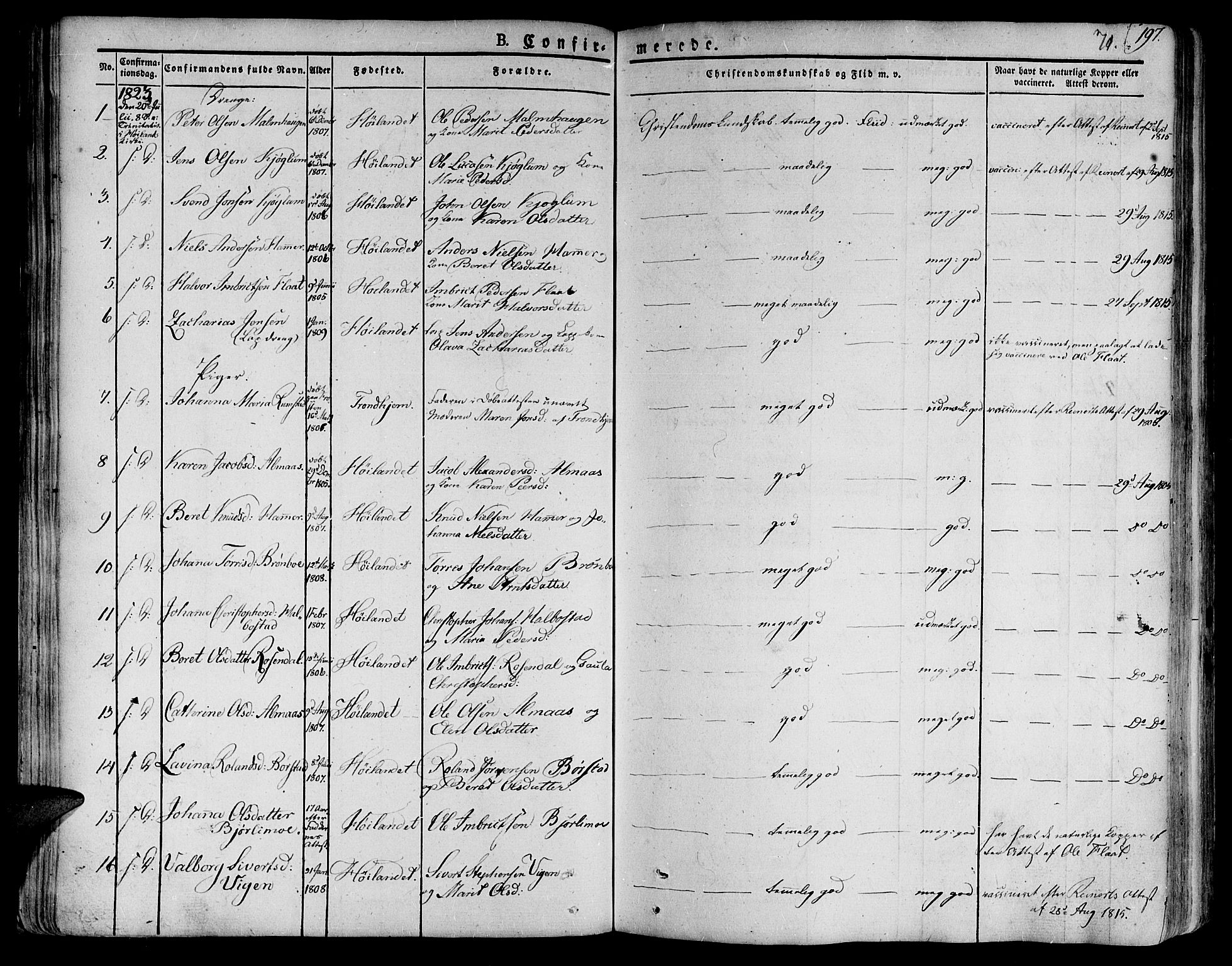 Ministerialprotokoller, klokkerbøker og fødselsregistre - Nord-Trøndelag, SAT/A-1458/758/L0510: Parish register (official) no. 758A01 /1, 1821-1841, p. 71
