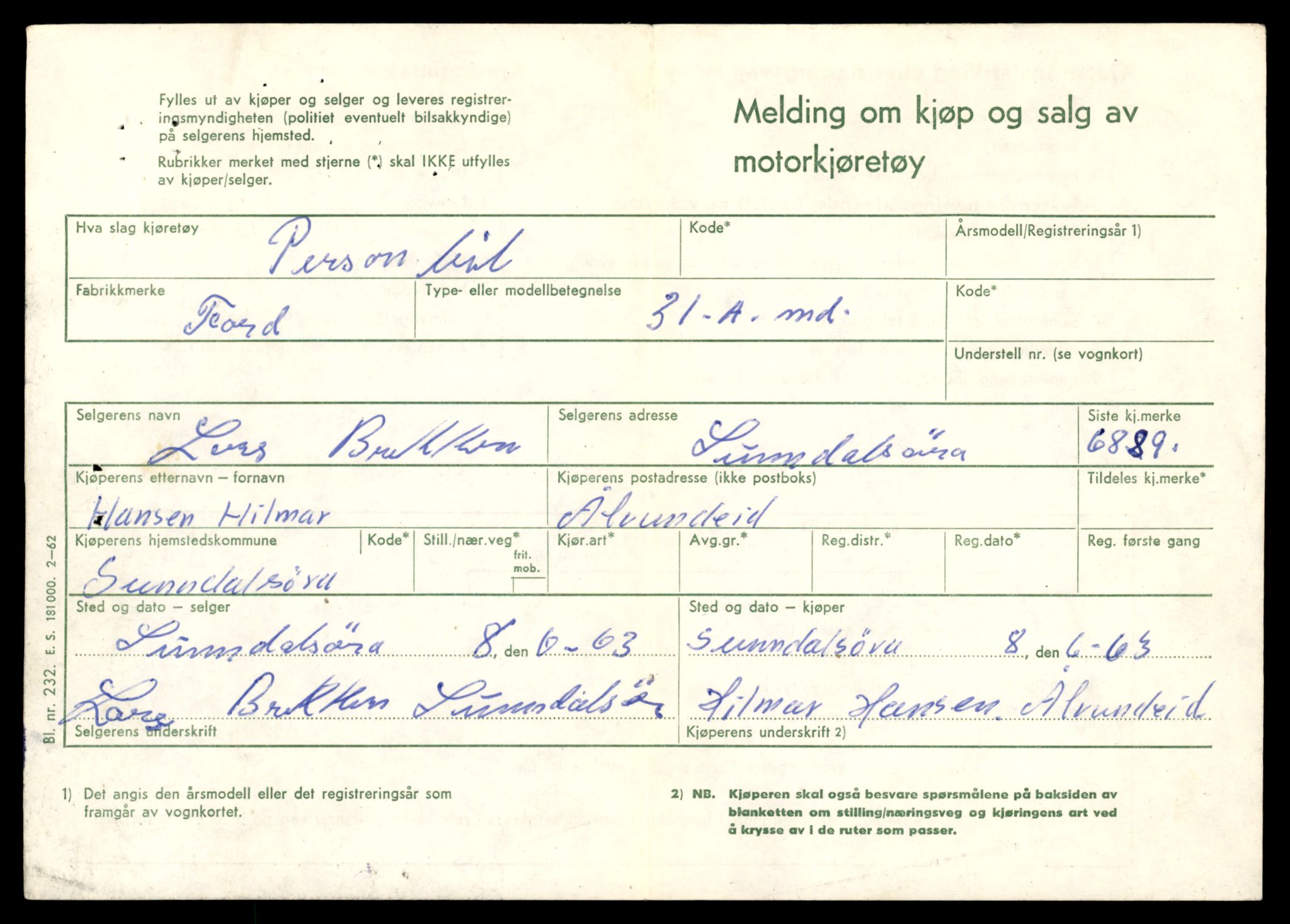Møre og Romsdal vegkontor - Ålesund trafikkstasjon, SAT/A-4099/F/Fe/L0017: Registreringskort for kjøretøy T 1985 - T 10090, 1927-1998, p. 819