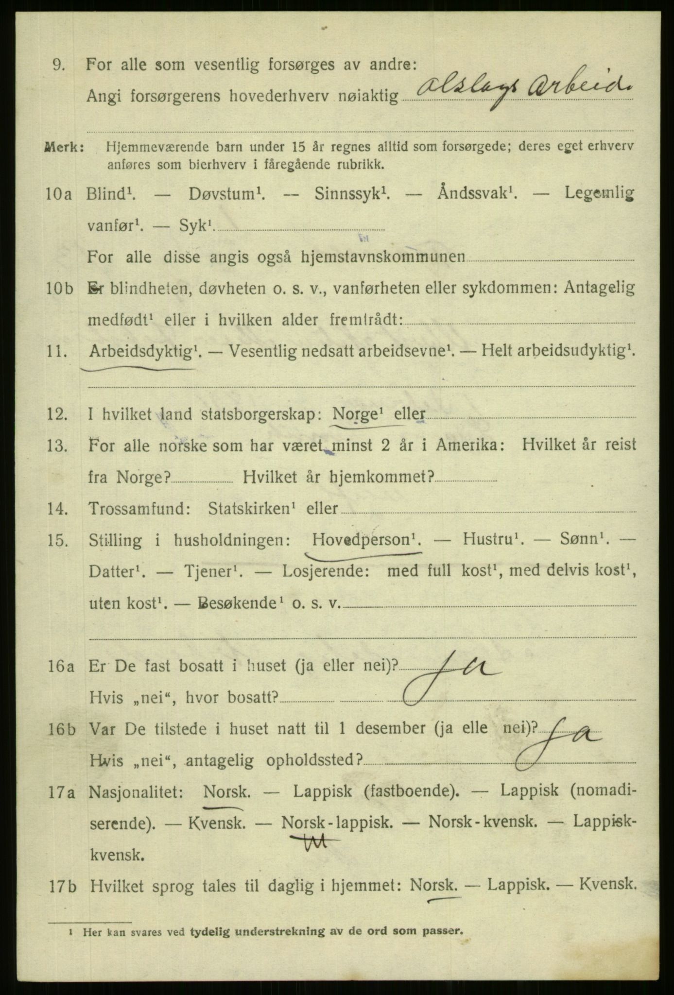 SATØ, 1920 census for Tromsø, 1920, p. 25596