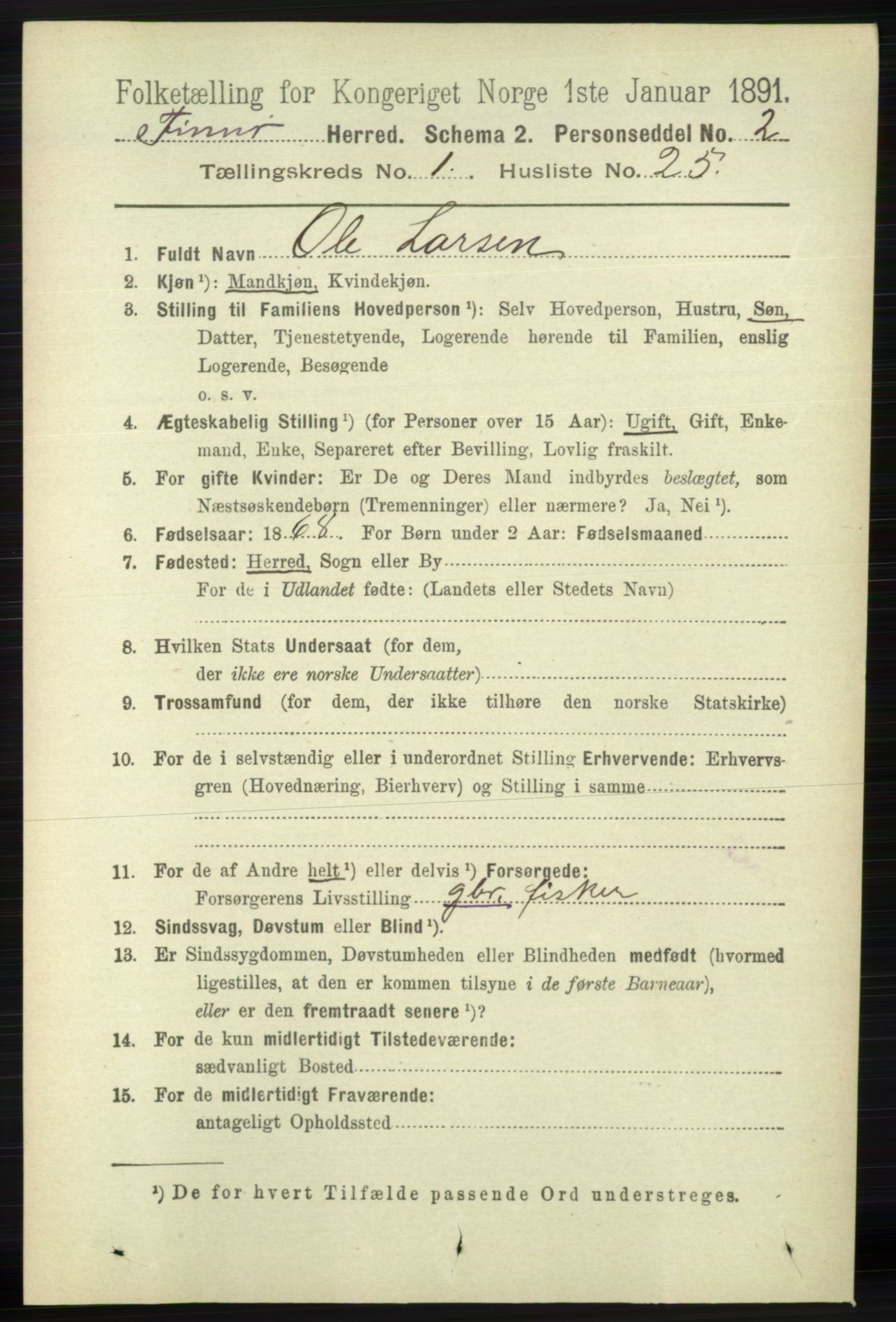 RA, 1891 census for 1141 Finnøy, 1891, p. 176