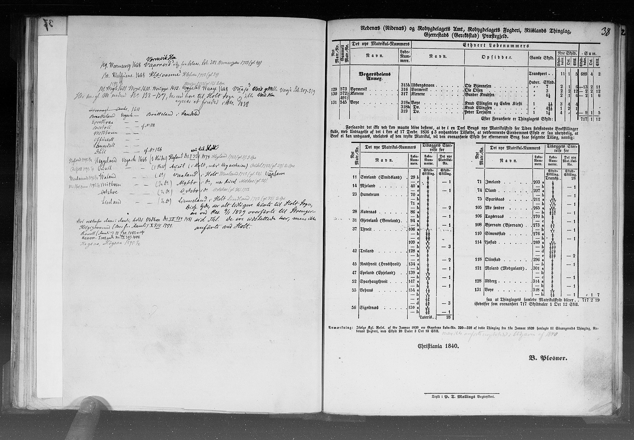 Rygh, RA/PA-0034/F/Fb/L0008: Matrikkelen for 1838 - Nedenes amt (Aust-Agder fylke), 1838, p. 38