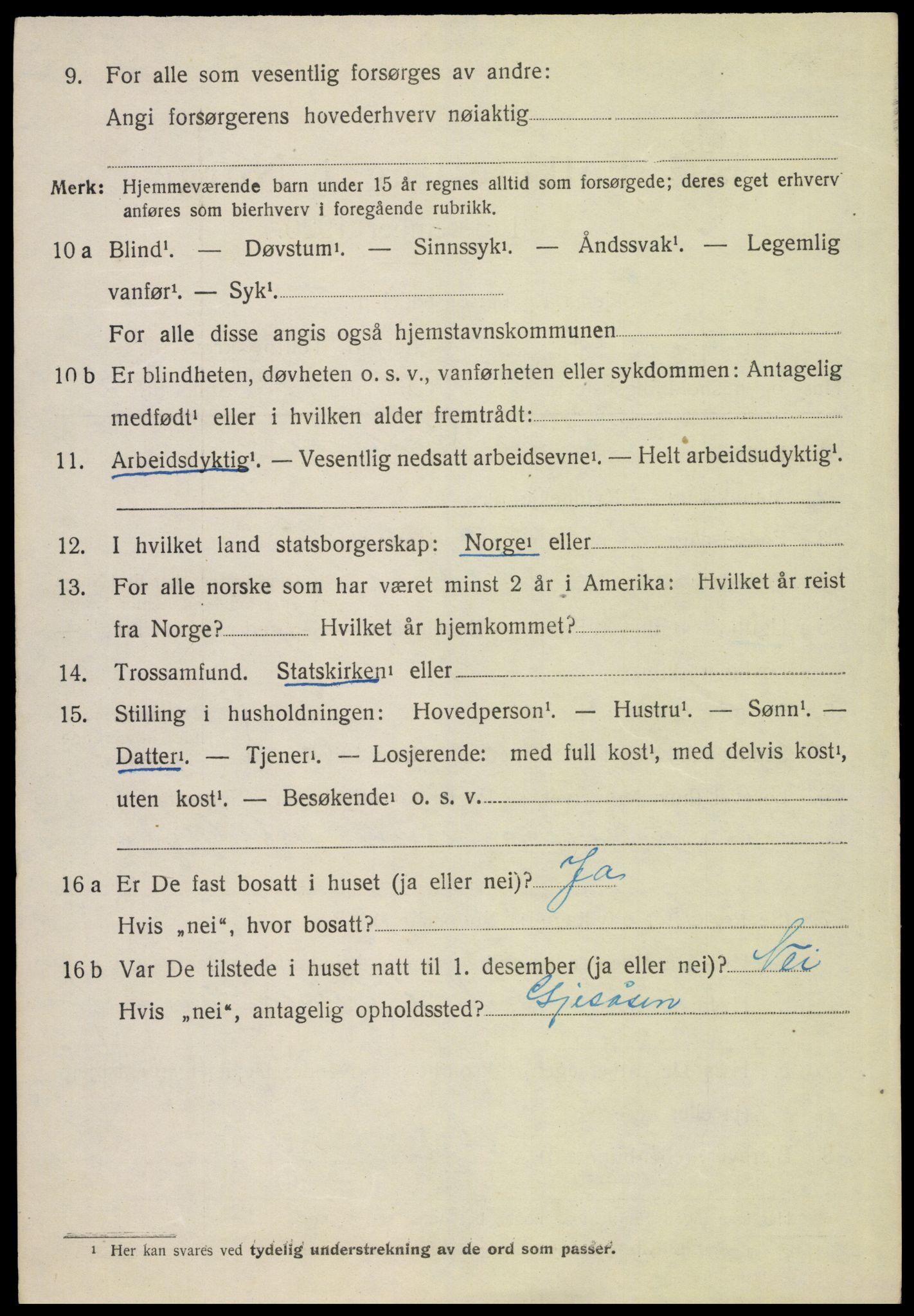 SAH, 1920 census for Hof, 1920, p. 7954