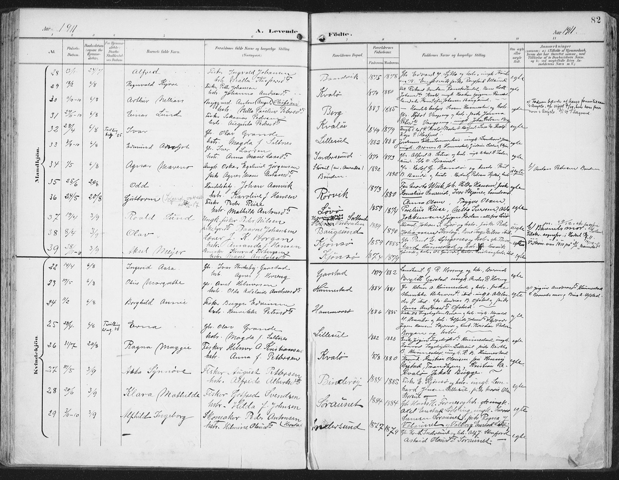 Ministerialprotokoller, klokkerbøker og fødselsregistre - Nord-Trøndelag, AV/SAT-A-1458/786/L0688: Parish register (official) no. 786A04, 1899-1912, p. 82