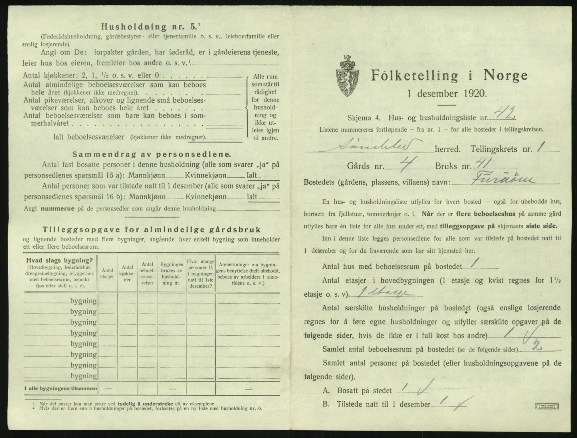 SAK, 1920 census for Søndeled, 1920, p. 143