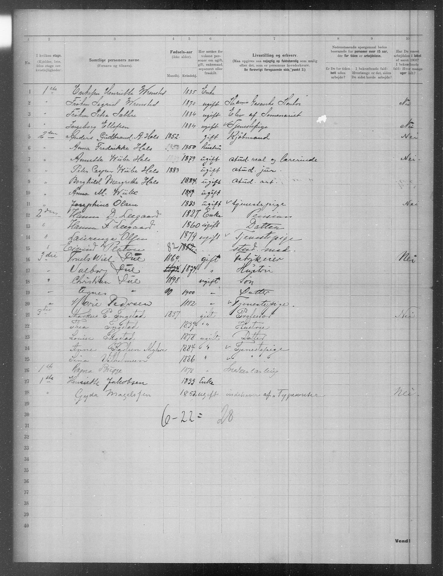 OBA, Municipal Census 1903 for Kristiania, 1903, p. 8100