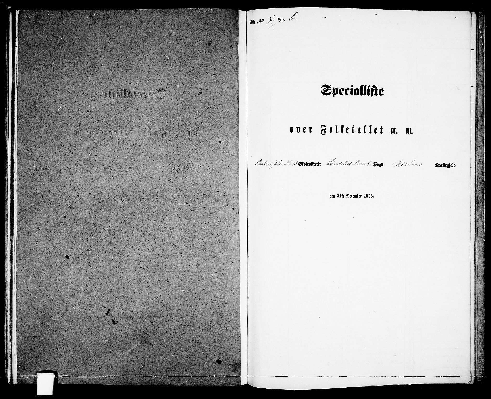 RA, 1865 census for Risør/Søndeled, 1865, p. 141