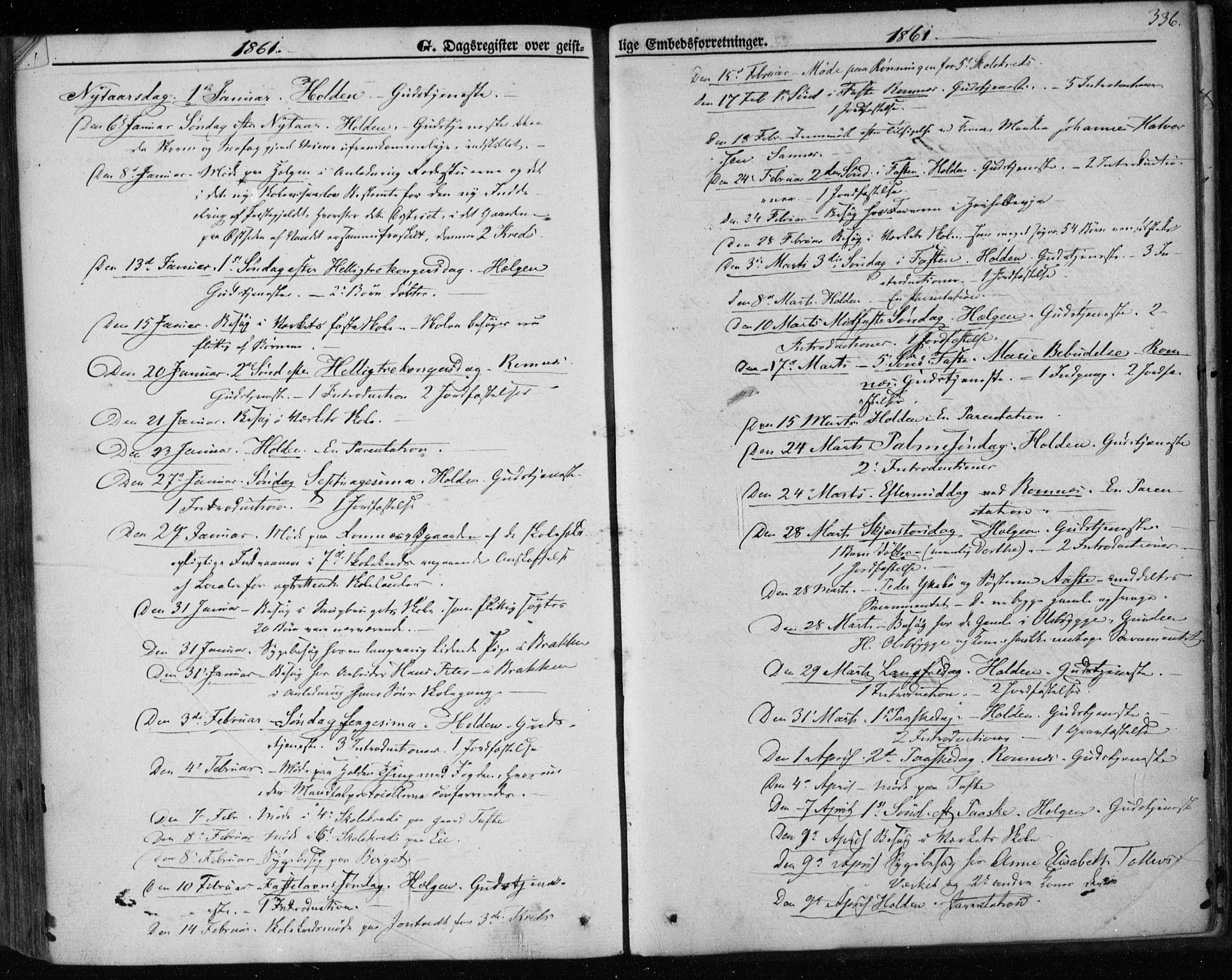 Holla kirkebøker, AV/SAKO-A-272/F/Fa/L0006: Parish register (official) no. 6, 1861-1869, p. 336