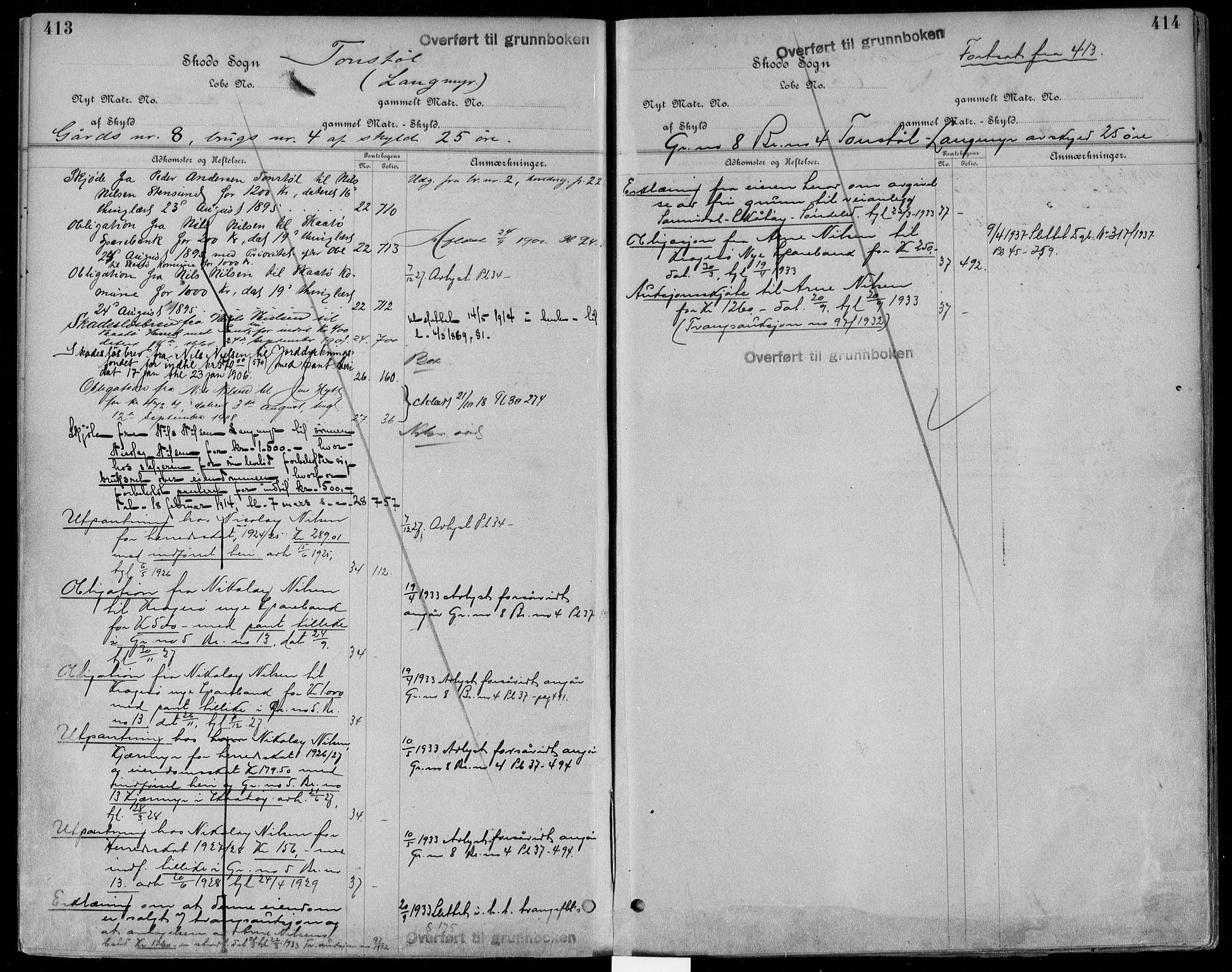 Kragerø sorenskriveri, AV/SAKO-A-65/G/Gb/Gbc/L0002: Mortgage register no. III 2, p. 413-414