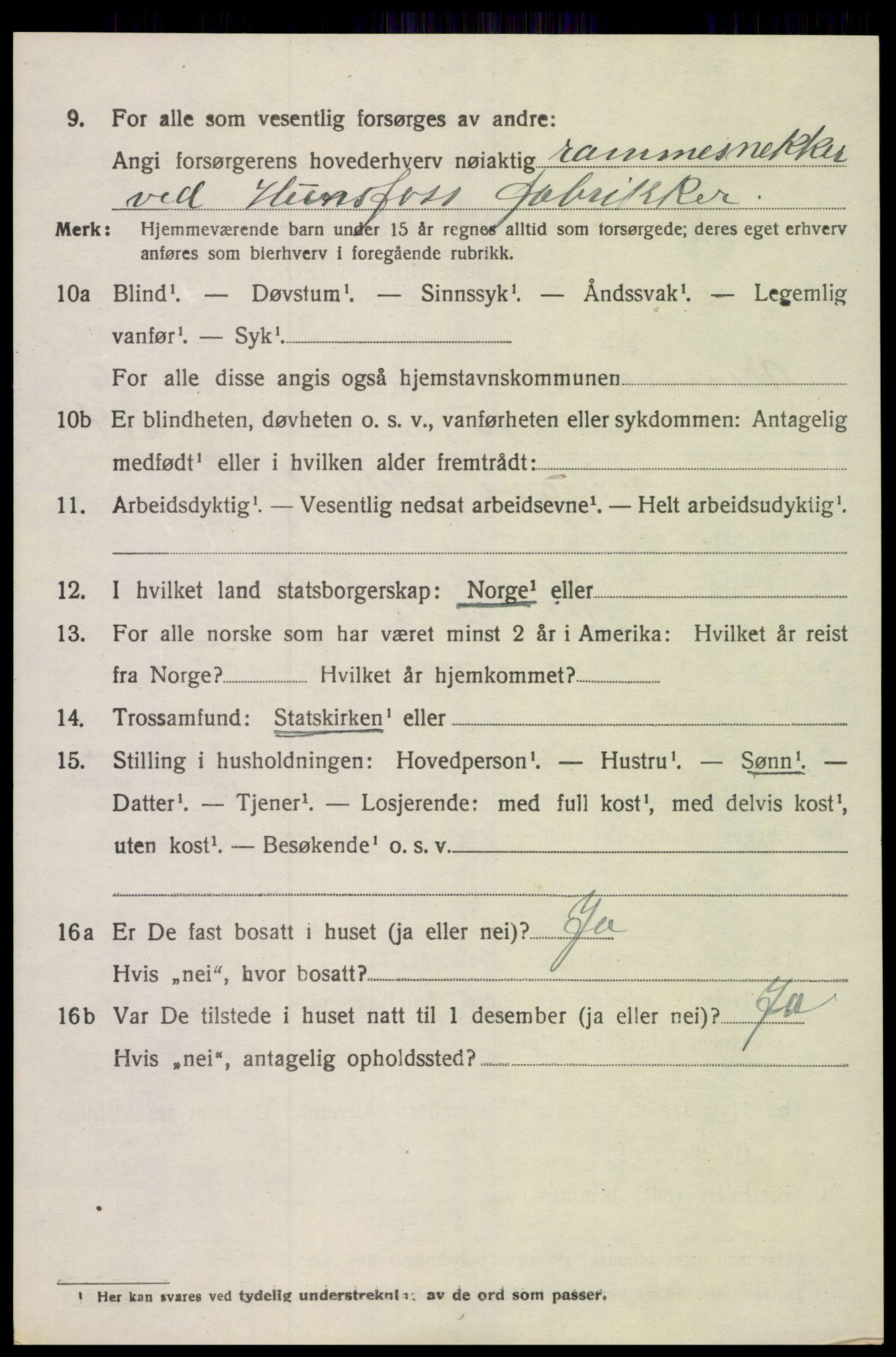 SAK, 1920 census for Vennesla, 1920, p. 4493