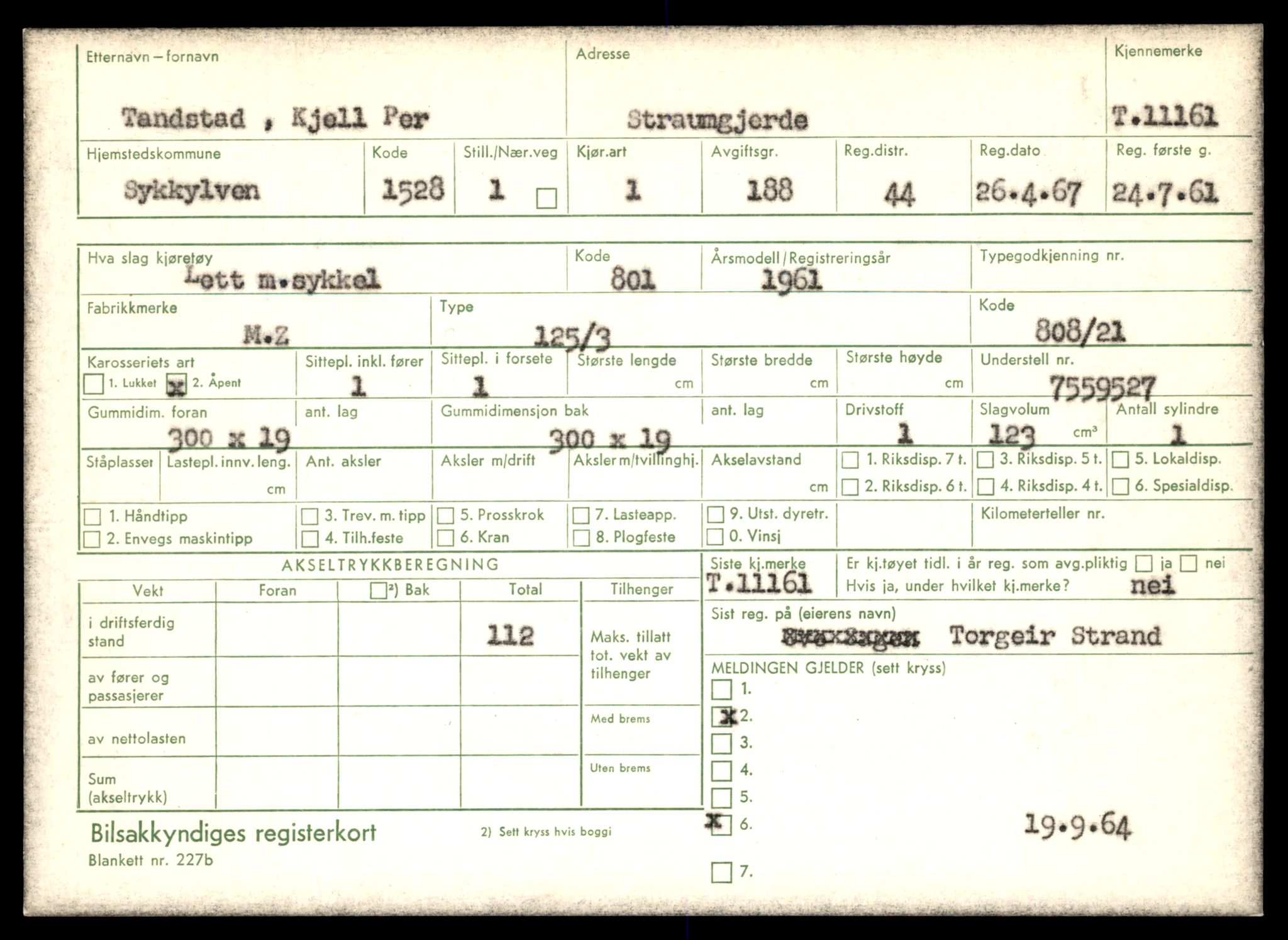 Møre og Romsdal vegkontor - Ålesund trafikkstasjon, AV/SAT-A-4099/F/Fe/L0027: Registreringskort for kjøretøy T 11161 - T 11289, 1927-1998, p. 3