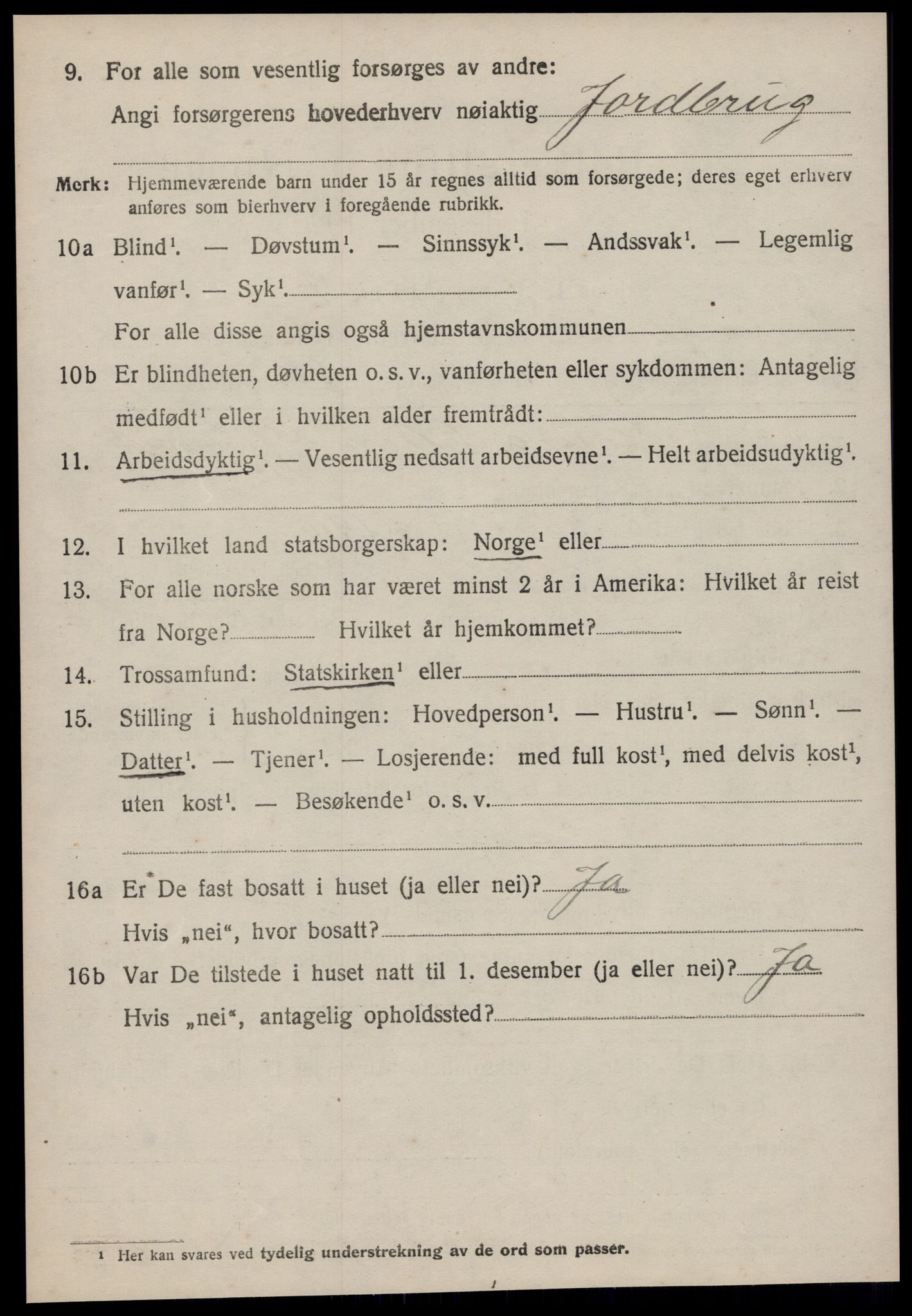 SAT, 1920 census for Tingvoll, 1920, p. 5107