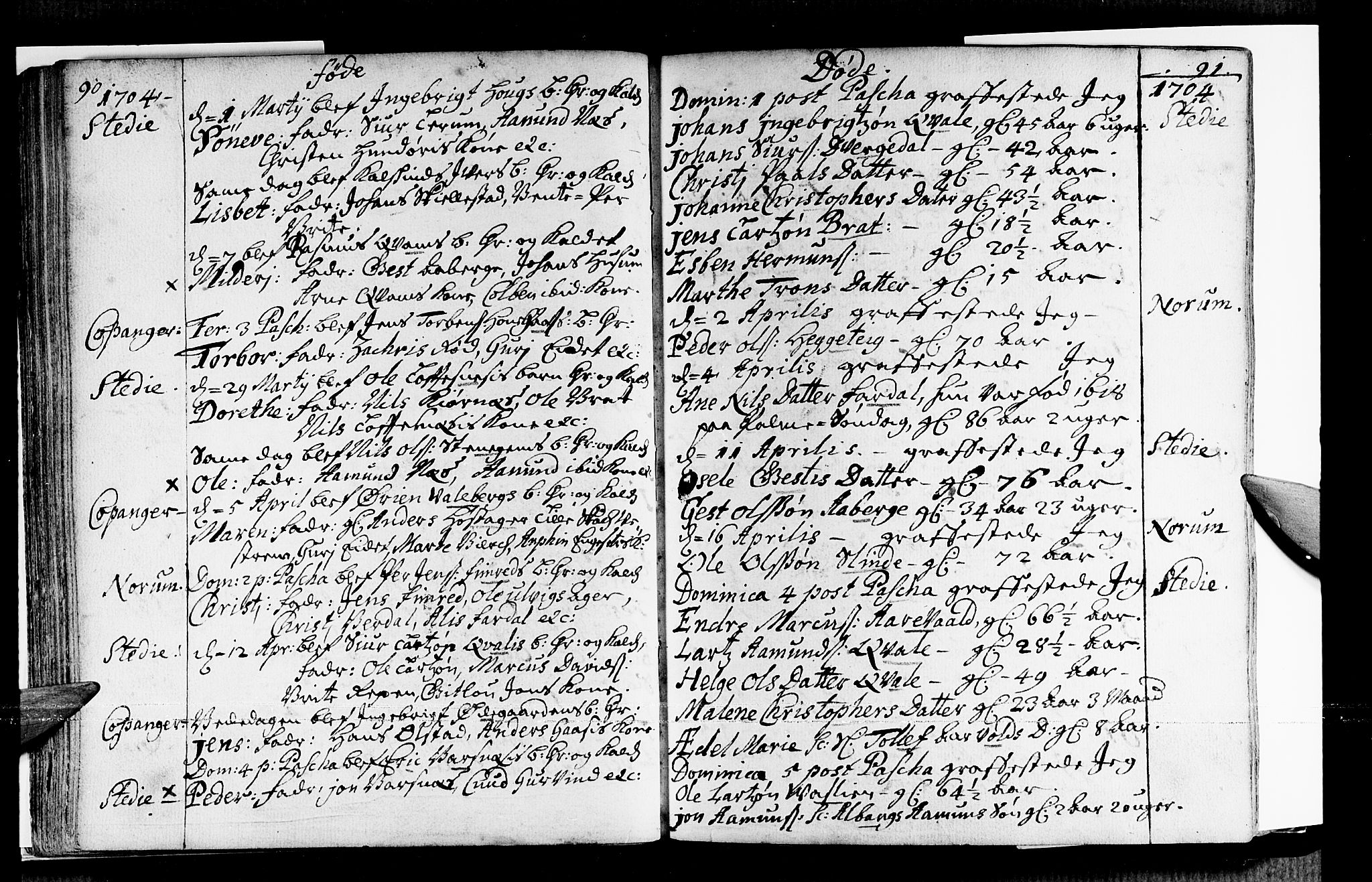 Sogndal sokneprestembete, SAB/A-81301/H/Haa/Haaa/L0001: Parish register (official) no. A 1, 1689-1713, p. 90-91