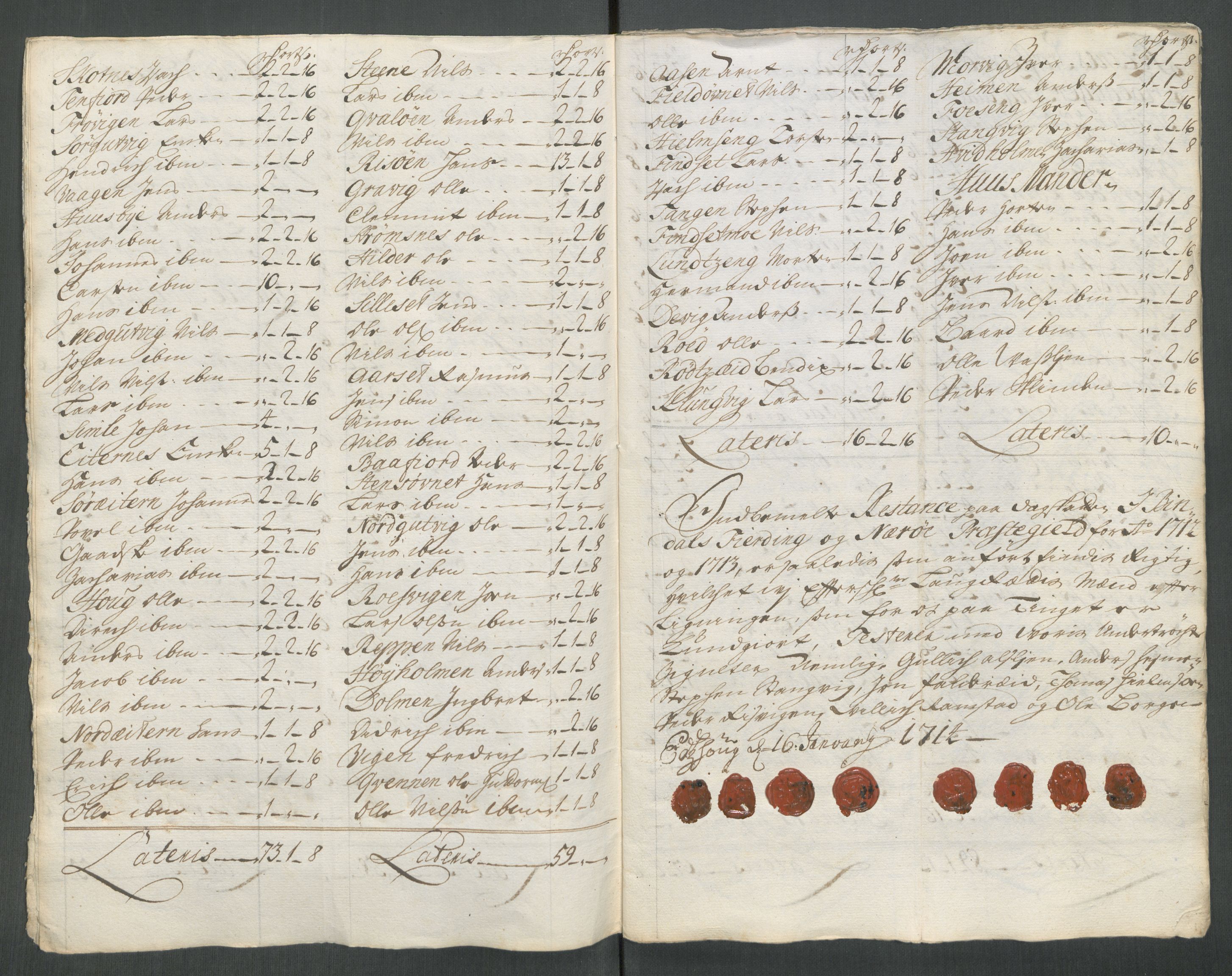 Rentekammeret inntil 1814, Reviderte regnskaper, Fogderegnskap, AV/RA-EA-4092/R64/L4434: Fogderegnskap Namdal, 1713, p. 256