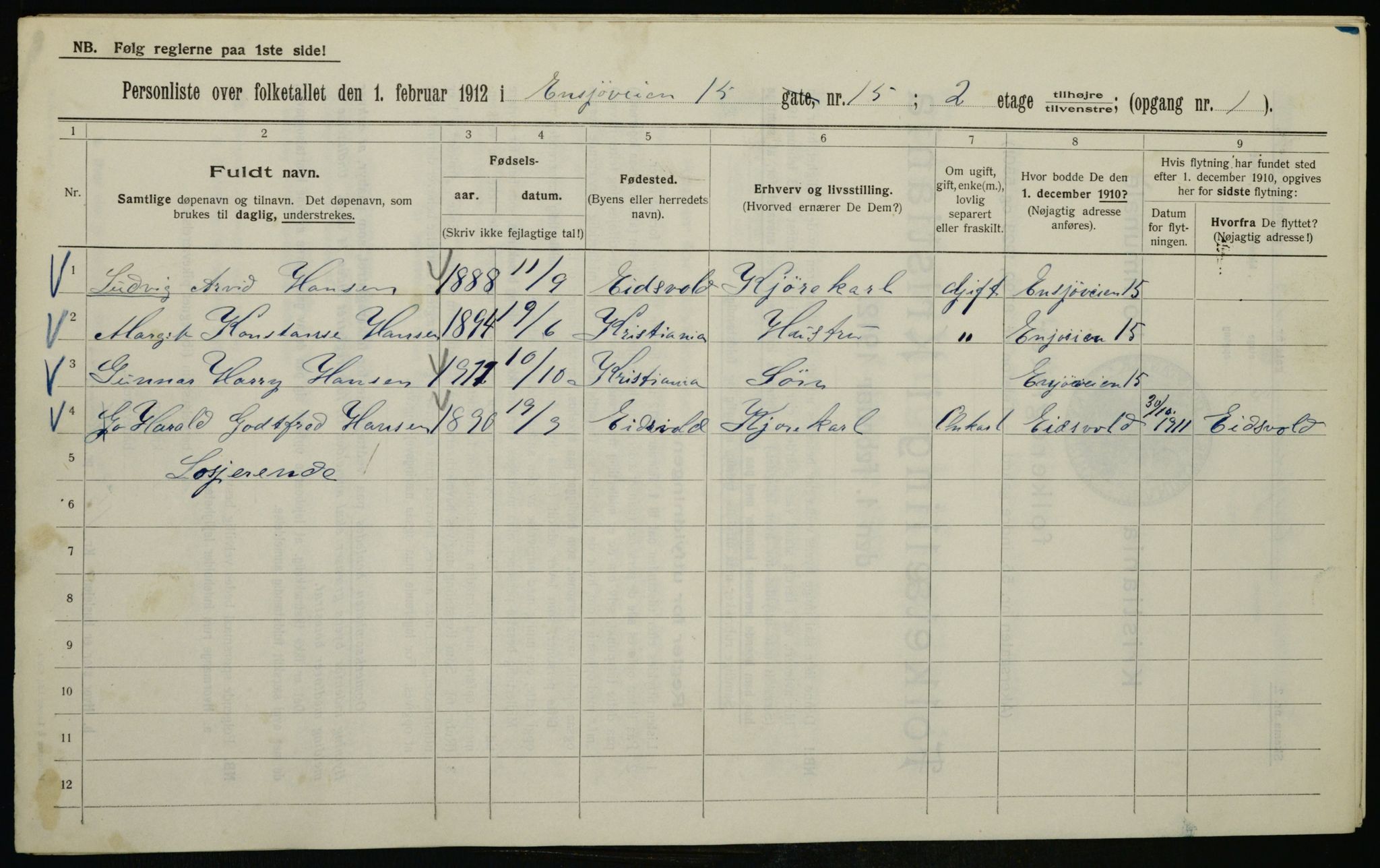 OBA, Municipal Census 1912 for Kristiania, 1912, p. 21904