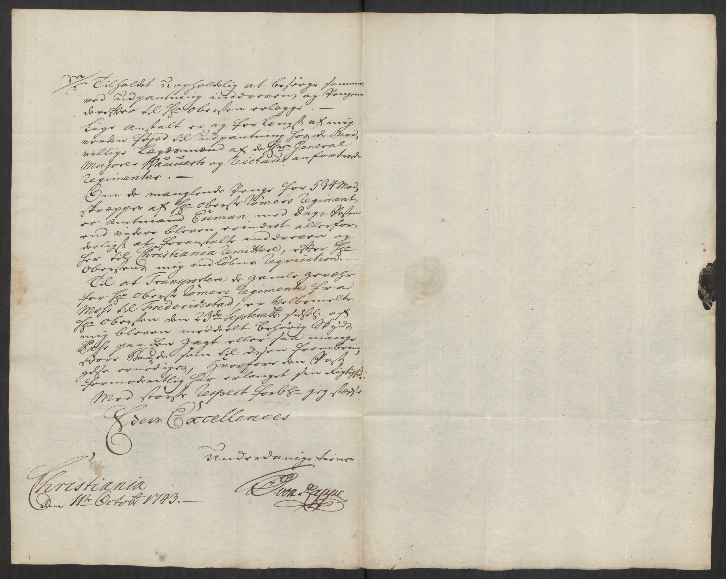 Kommanderende general (KG I) med Det norske krigsdirektorium, AV/RA-EA-5419/D/L0062: Stattholderens, stiftamtmenns og amtmenns brev, 1741-1745, p. 199