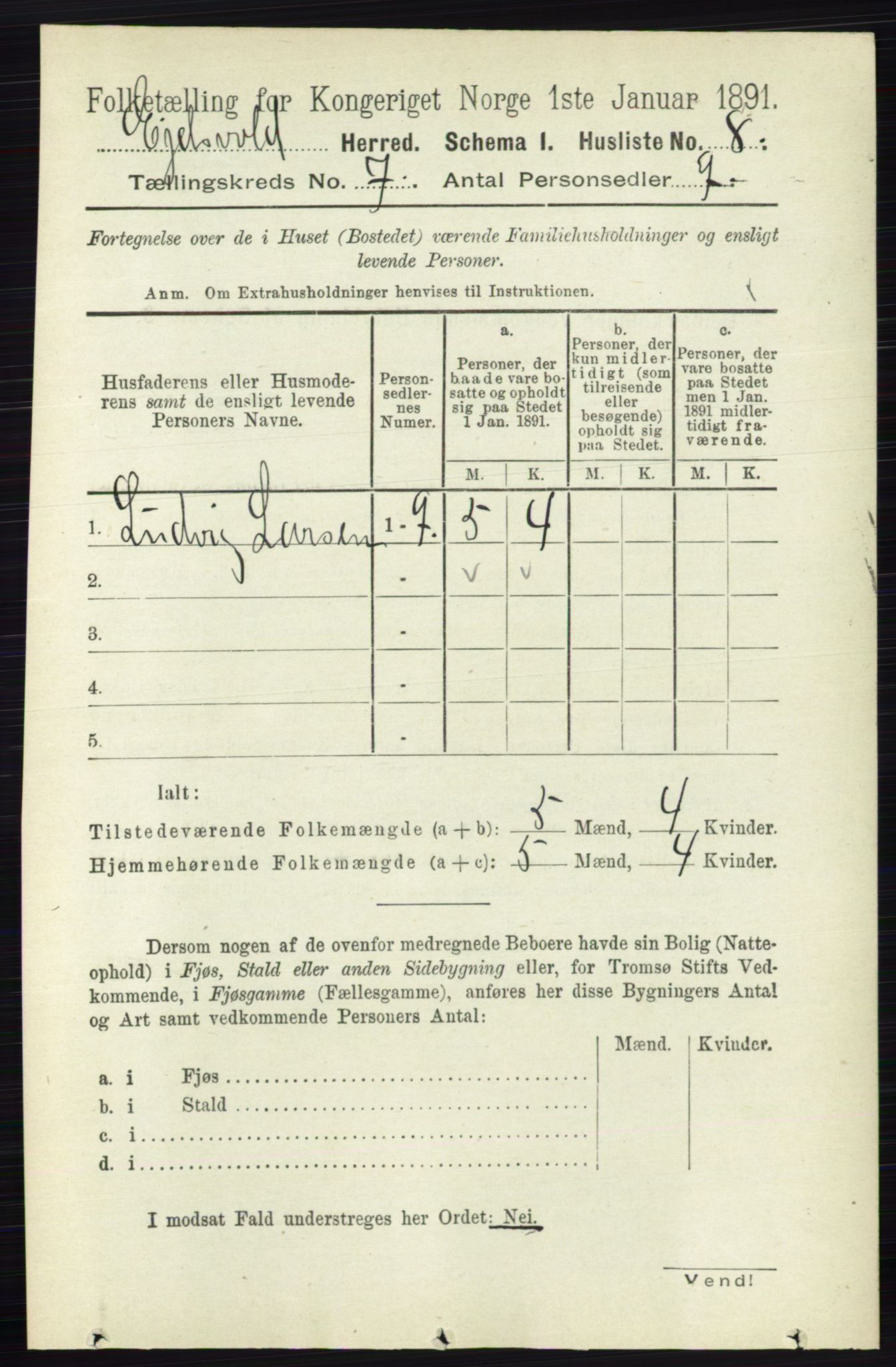 RA, 1891 census for 0237 Eidsvoll, 1891, p. 4514