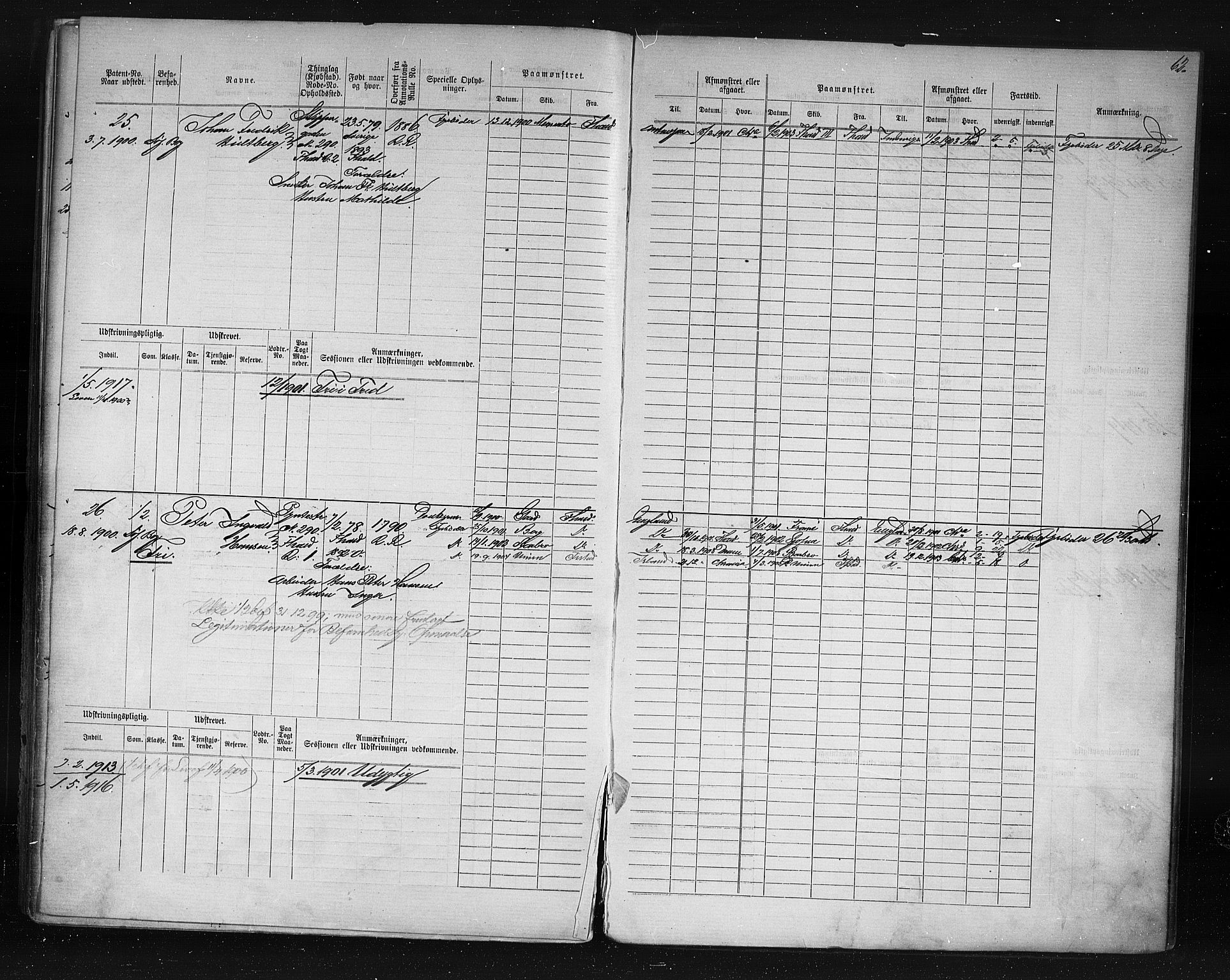 Halden mønstringskontor, AV/SAO-A-10569a/F/Fc/Fcd/L0003: Annotasjons- og hovedrulle for maskinister og fyrbøtere, 1876-1918, p. 21