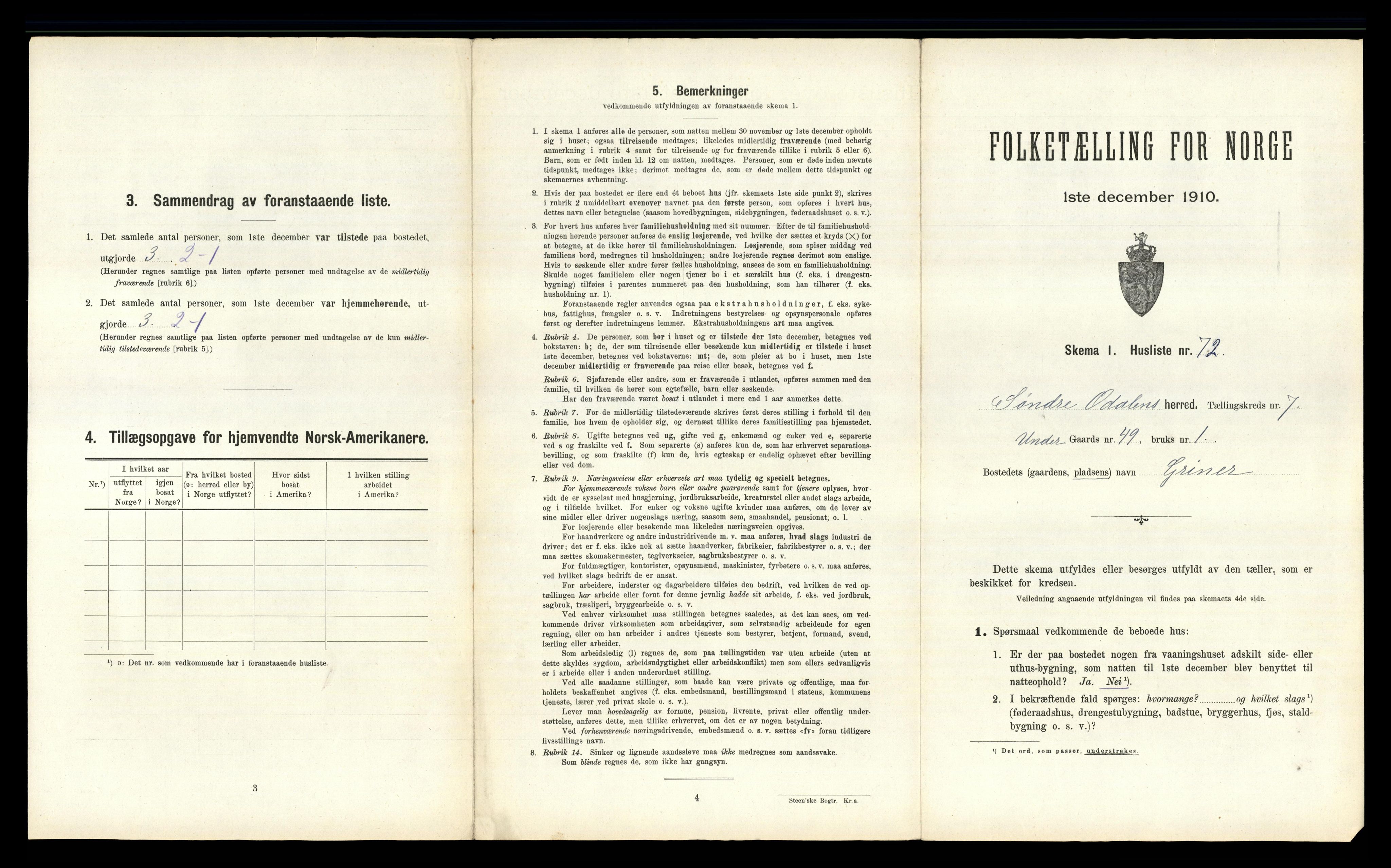 RA, 1910 census for Sør-Odal, 1910, p. 1302