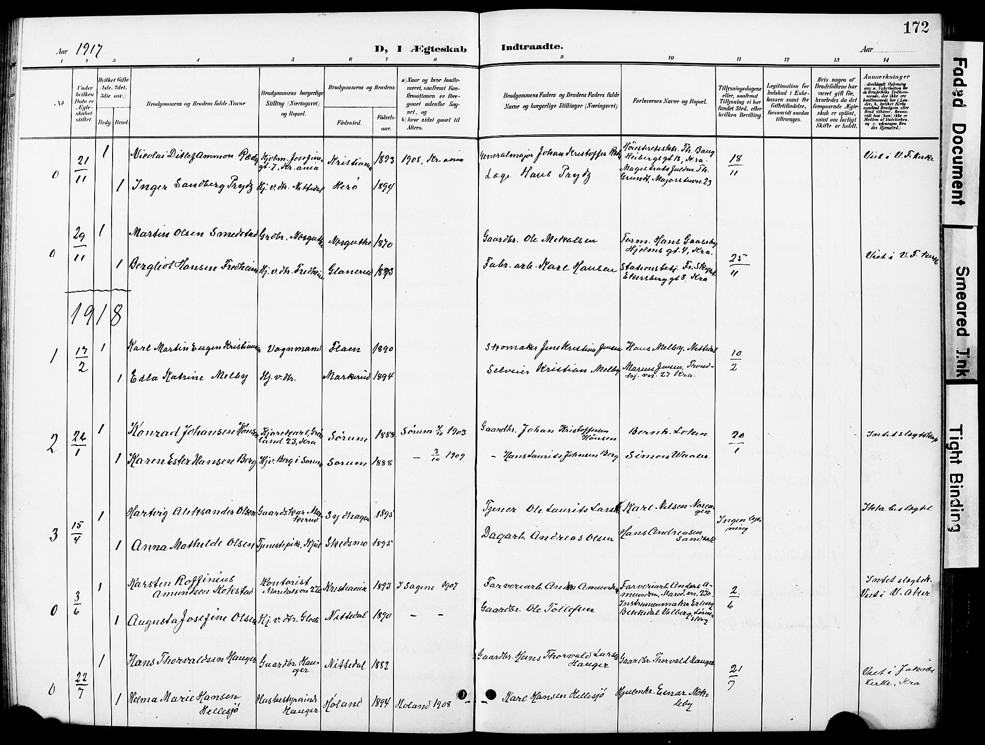 Nittedal prestekontor Kirkebøker, SAO/A-10365a/G/Ga/L0003: Parish register (copy) no. I 3, 1902-1929, p. 172