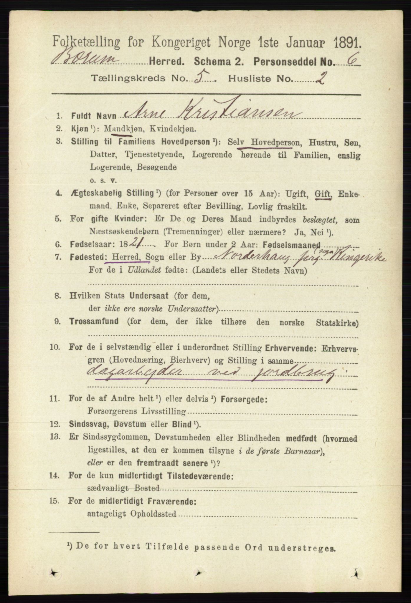 RA, 1891 census for 0219 Bærum, 1891, p. 3018