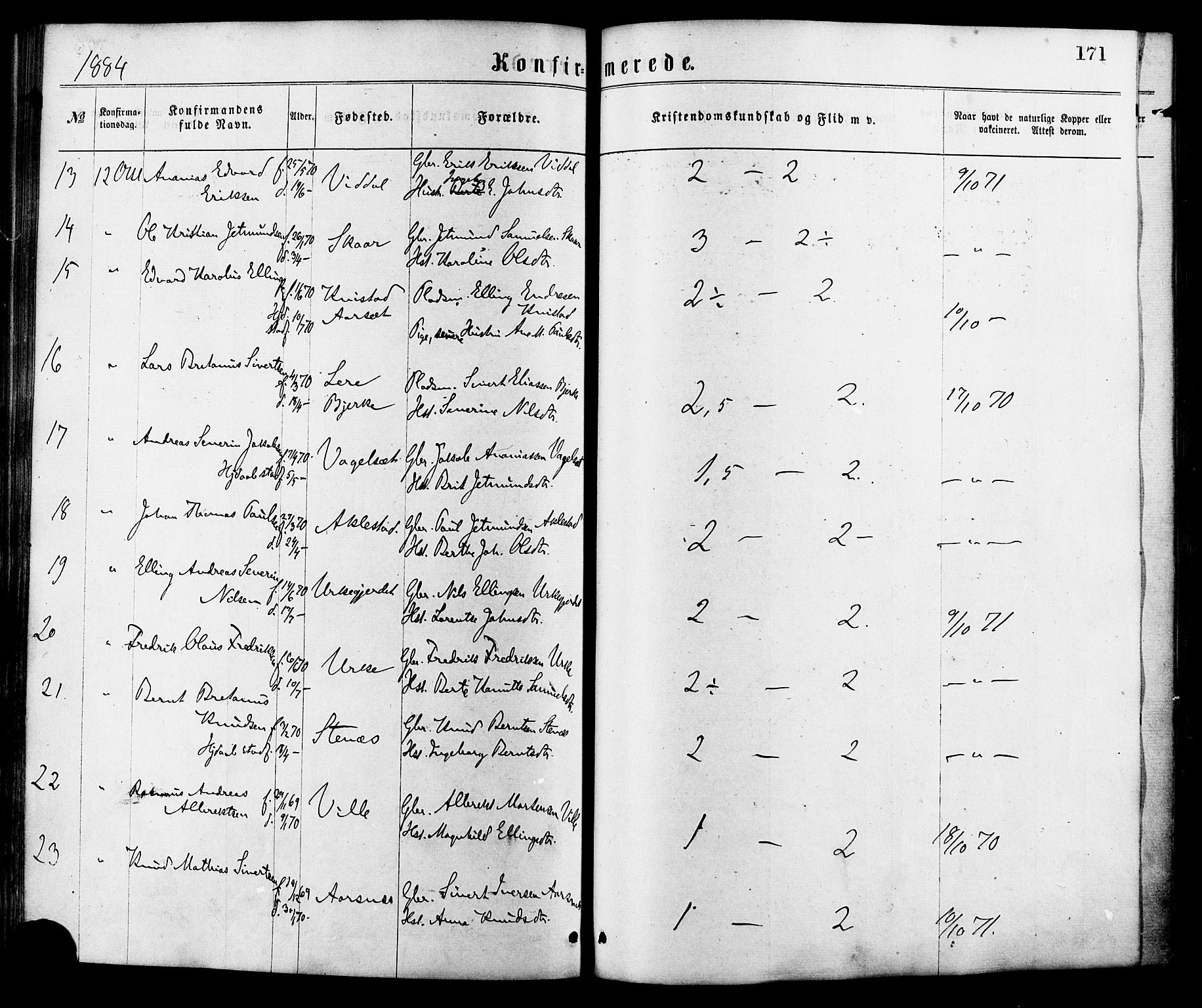 Ministerialprotokoller, klokkerbøker og fødselsregistre - Møre og Romsdal, AV/SAT-A-1454/515/L0210: Parish register (official) no. 515A06, 1868-1885, p. 171