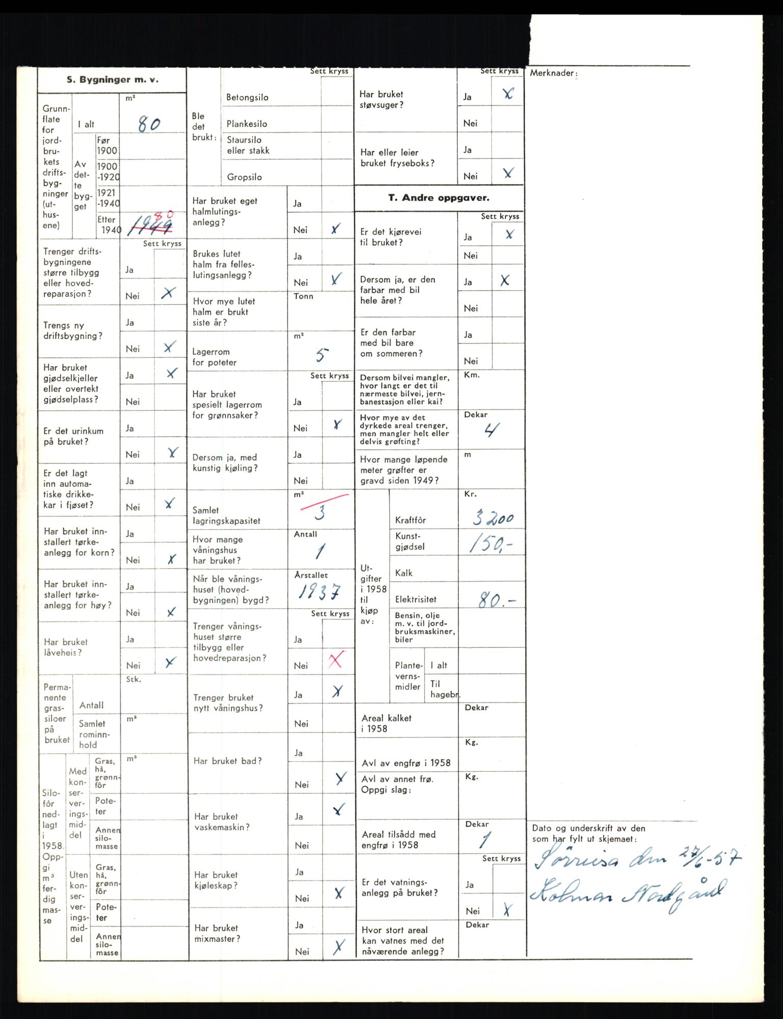 Statistisk sentralbyrå, Næringsøkonomiske emner, Jordbruk, skogbruk, jakt, fiske og fangst, AV/RA-S-2234/G/Gd/L0656: Troms: 1924 Målselv (kl. 0-3) og 1925 Sørreisa, 1959, p. 1360