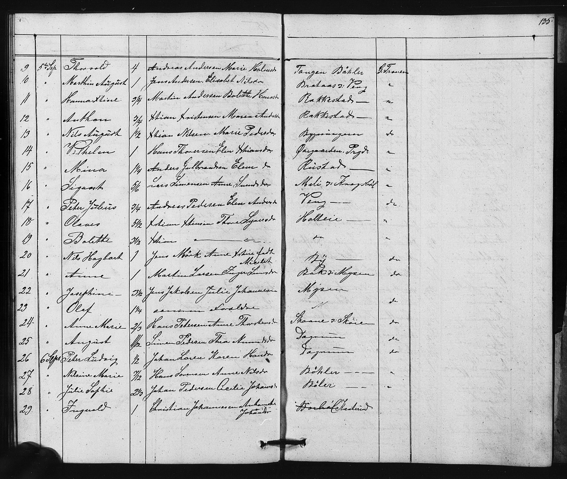 Enebakk prestekontor Kirkebøker, SAO/A-10171c/F/Fa/L0015: Parish register (official) no. I 15, 1830-1867, p. 135