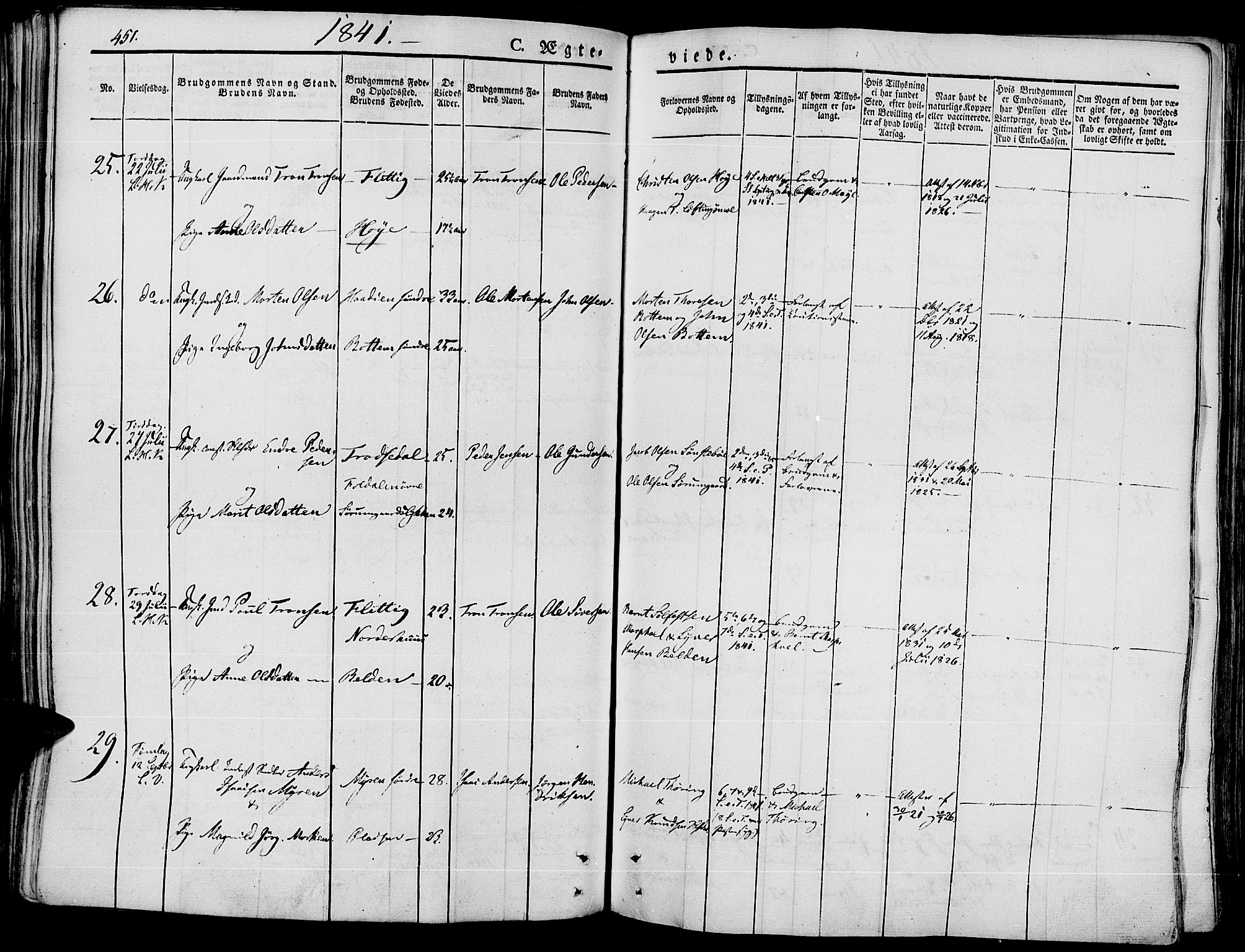 Lesja prestekontor, AV/SAH-PREST-068/H/Ha/Haa/L0005: Parish register (official) no. 5, 1830-1842, p. 451