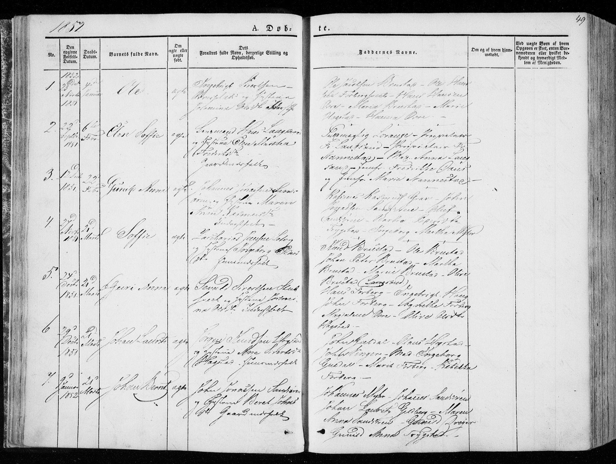 Ministerialprotokoller, klokkerbøker og fødselsregistre - Nord-Trøndelag, SAT/A-1458/722/L0218: Parish register (official) no. 722A05, 1843-1868, p. 49