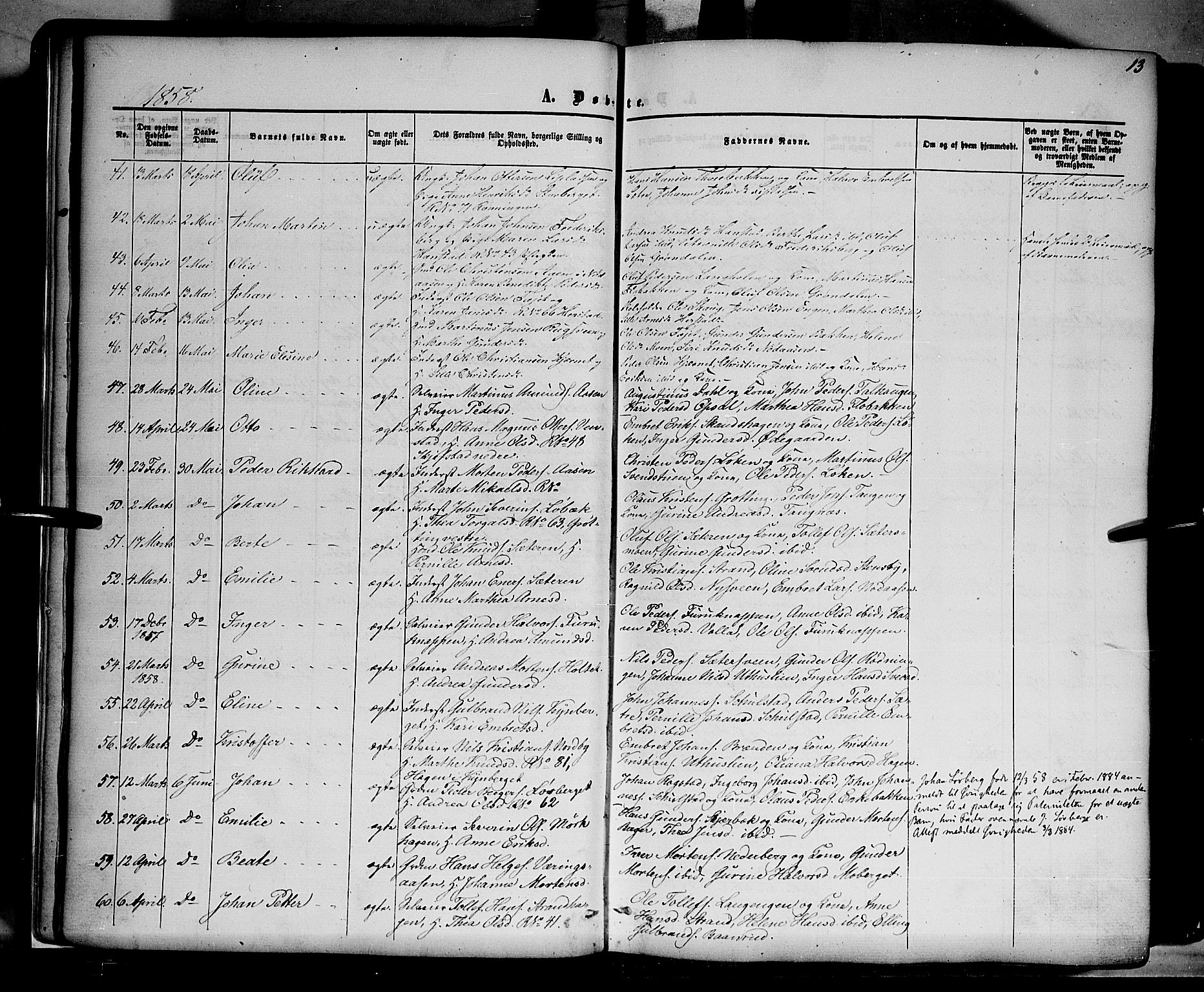 Elverum prestekontor, AV/SAH-PREST-044/H/Ha/Haa/L0010: Parish register (official) no. 10, 1857-1868, p. 13