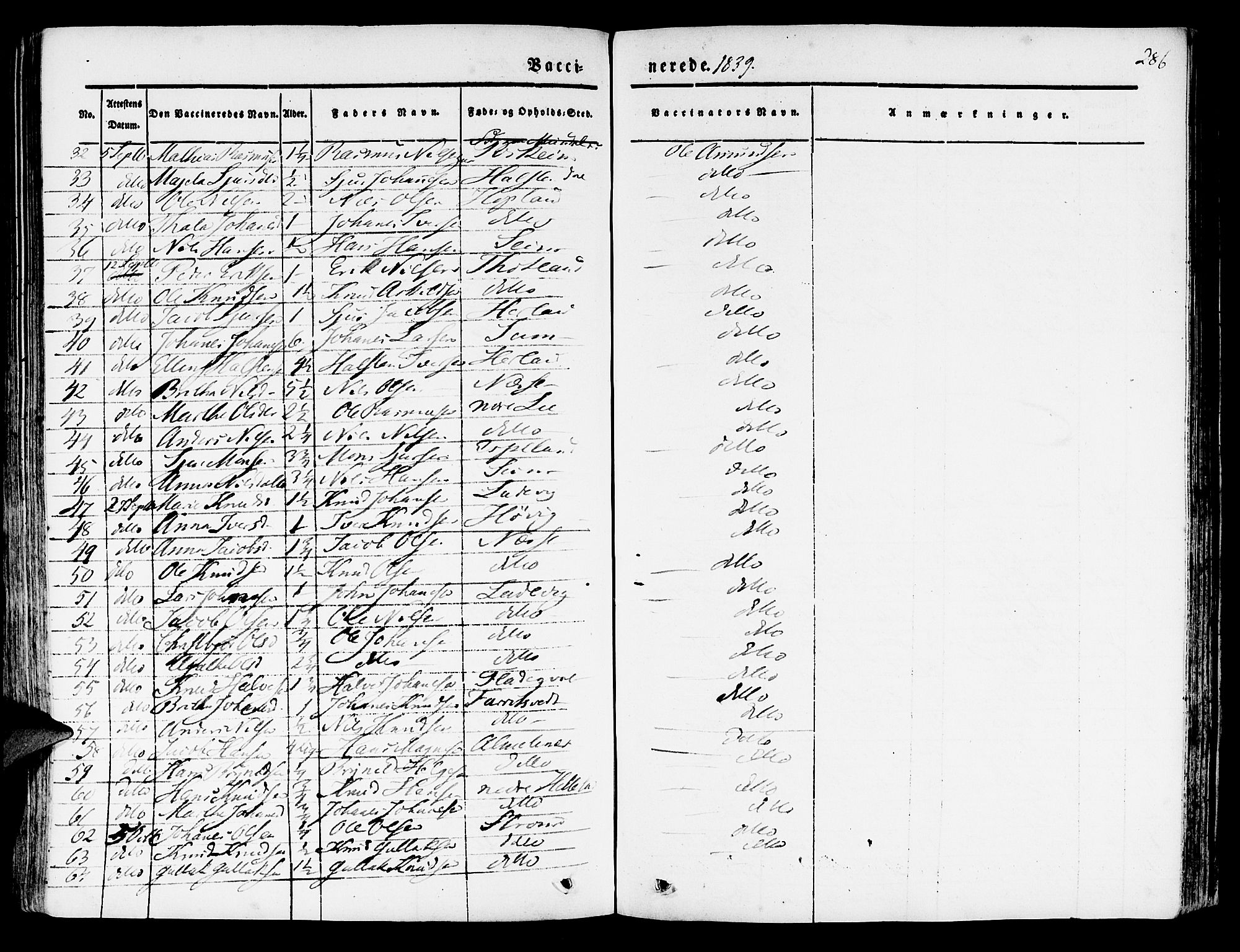 Hosanger sokneprestembete, SAB/A-75801/H/Haa: Parish register (official) no. A 7, 1835-1848, p. 286