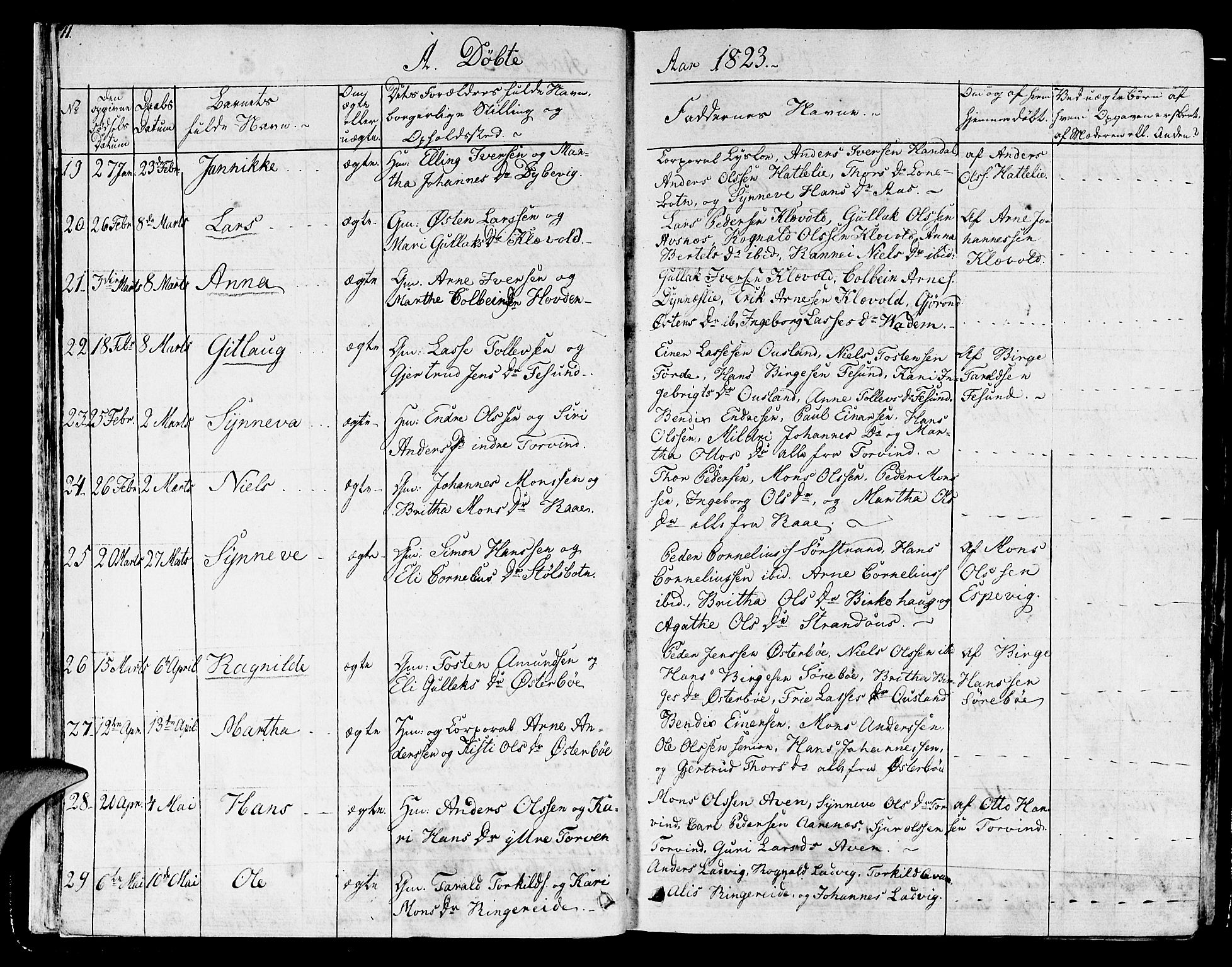 Lavik sokneprestembete, SAB/A-80901: Parish register (official) no. A 2I, 1821-1842, p. 11