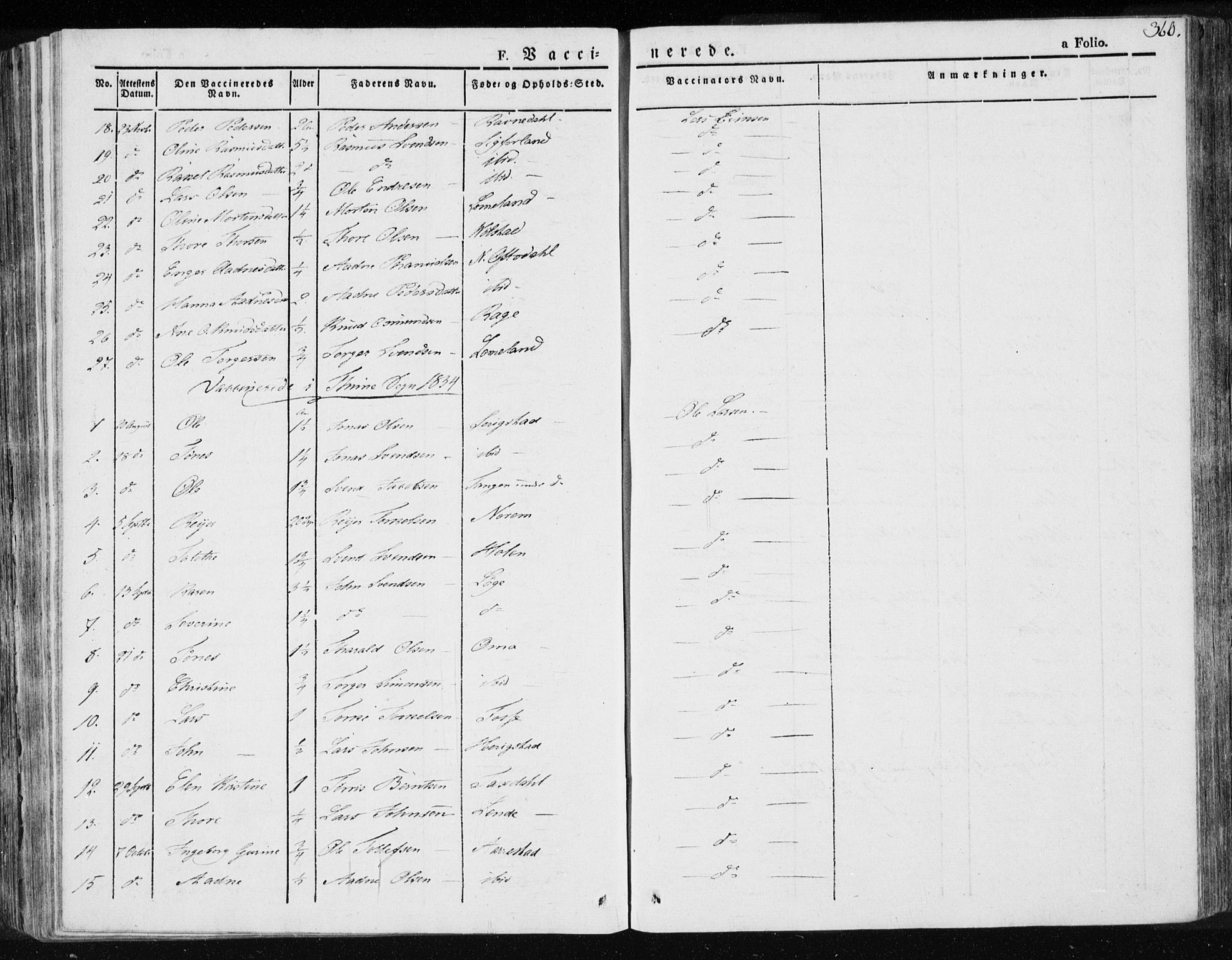 Lye sokneprestkontor, AV/SAST-A-101794/001/30BA/L0004: Parish register (official) no. A 4, 1826-1841, p. 360